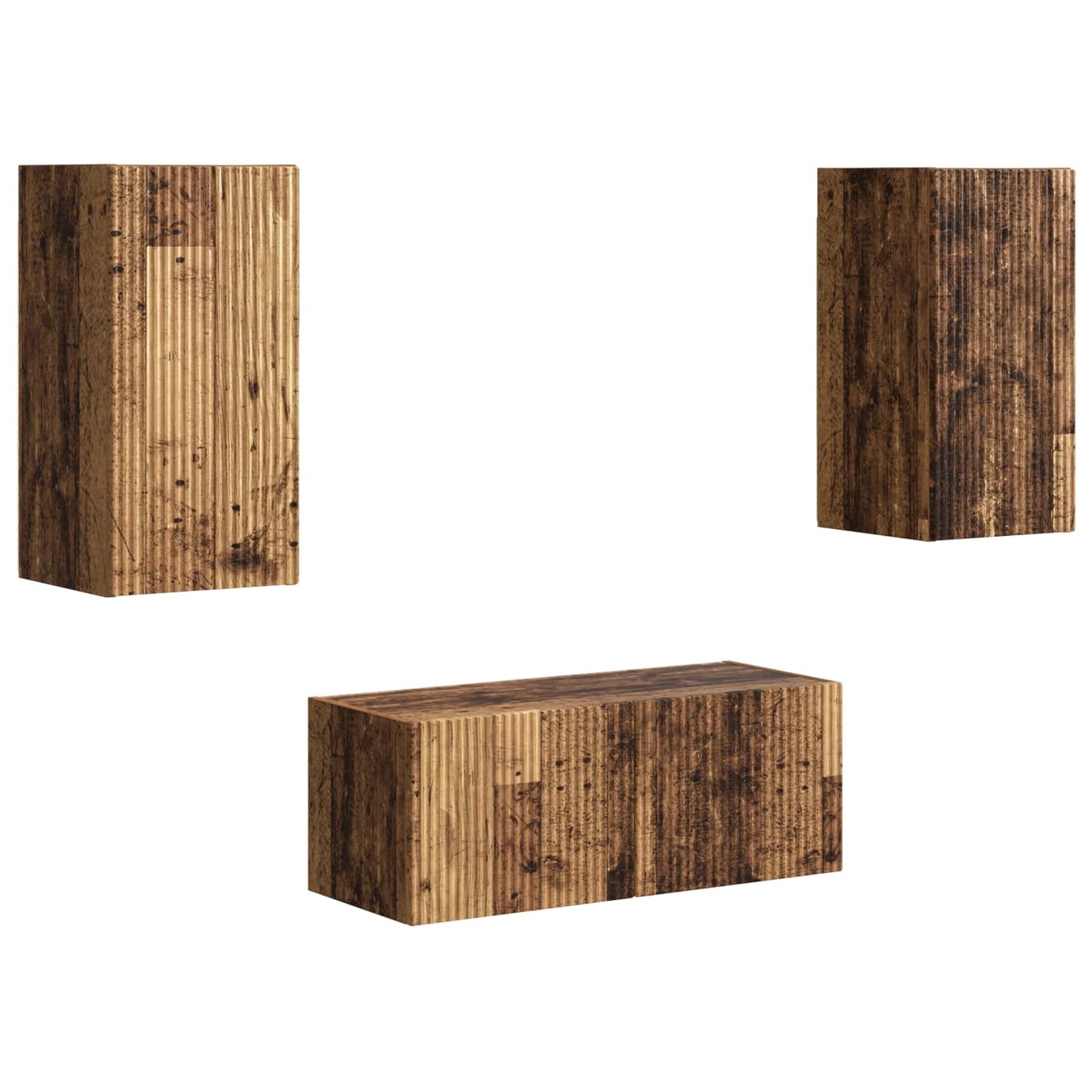Tv-meubelset Wandgemonteerd 6 pcs Oudhout Bewerkt hout is nu te koop bij PeponiXL, paradijselijk wonen!