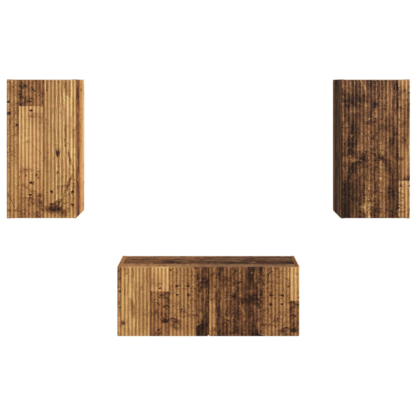 Tv-meubelset Wandgemonteerd 6 pcs Oudhout Bewerkt hout is nu te koop bij PeponiXL, paradijselijk wonen!