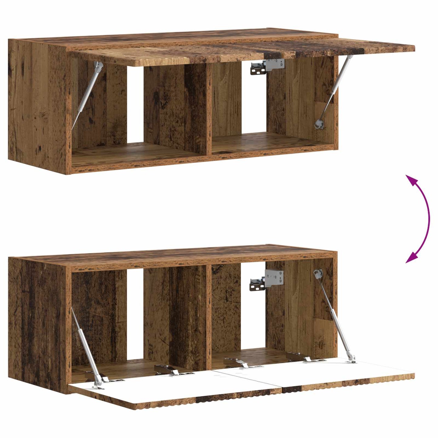 Tv-meubelset Wandgemonteerd 6 pcs Oudhout Bewerkt hout is nu te koop bij PeponiXL, paradijselijk wonen!