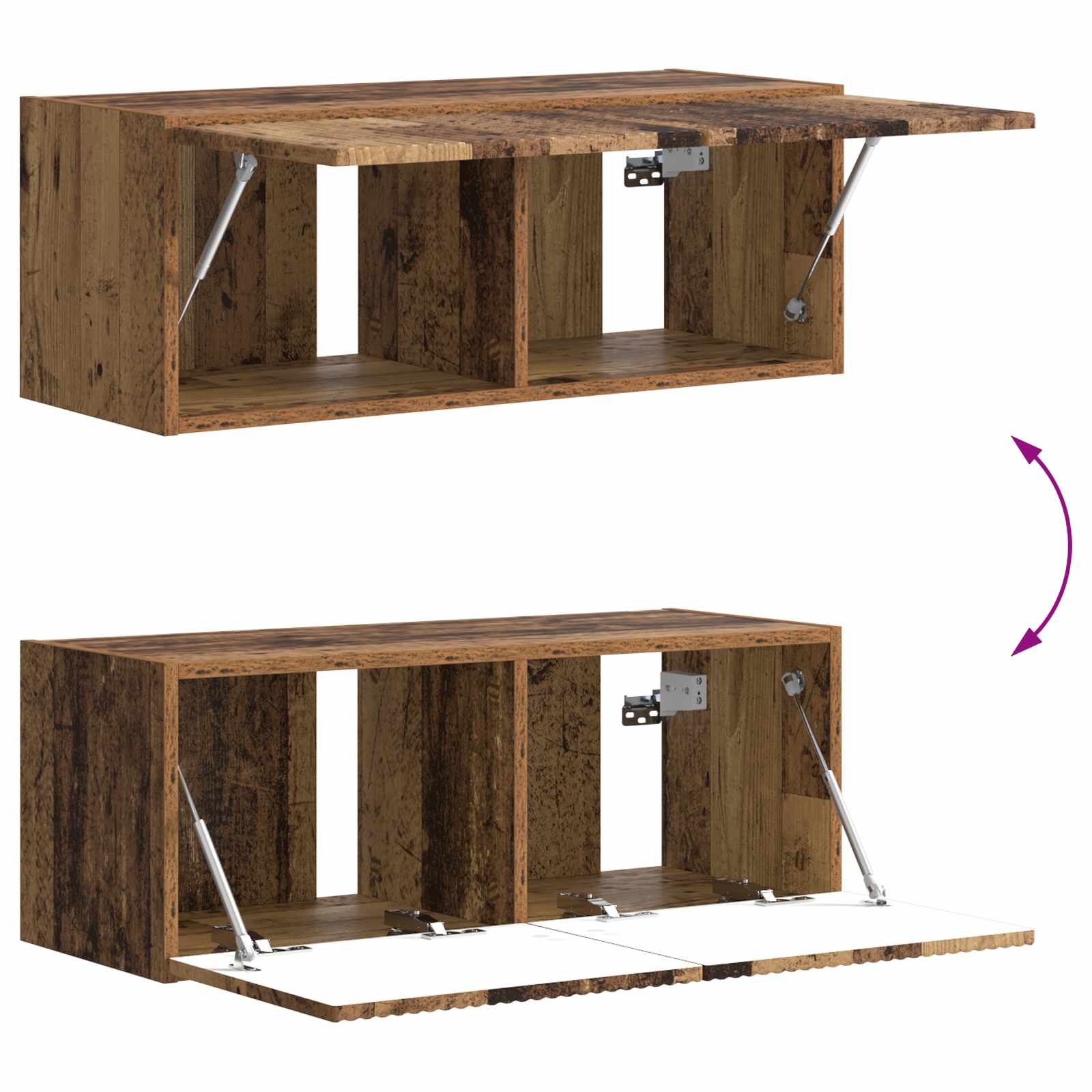 Tv-meubelset Wandgemonteerd 6 pcs Oudhout Bewerkt hout is nu te koop bij PeponiXL, paradijselijk wonen!