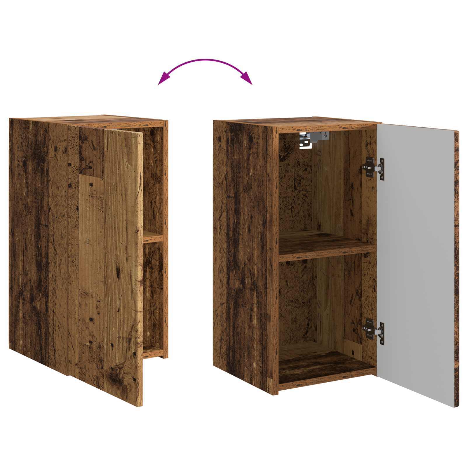 Tv-meubelset Wandgemonteerd 6 pcs Oudhout Bewerkt hout is nu te koop bij PeponiXL, paradijselijk wonen!
