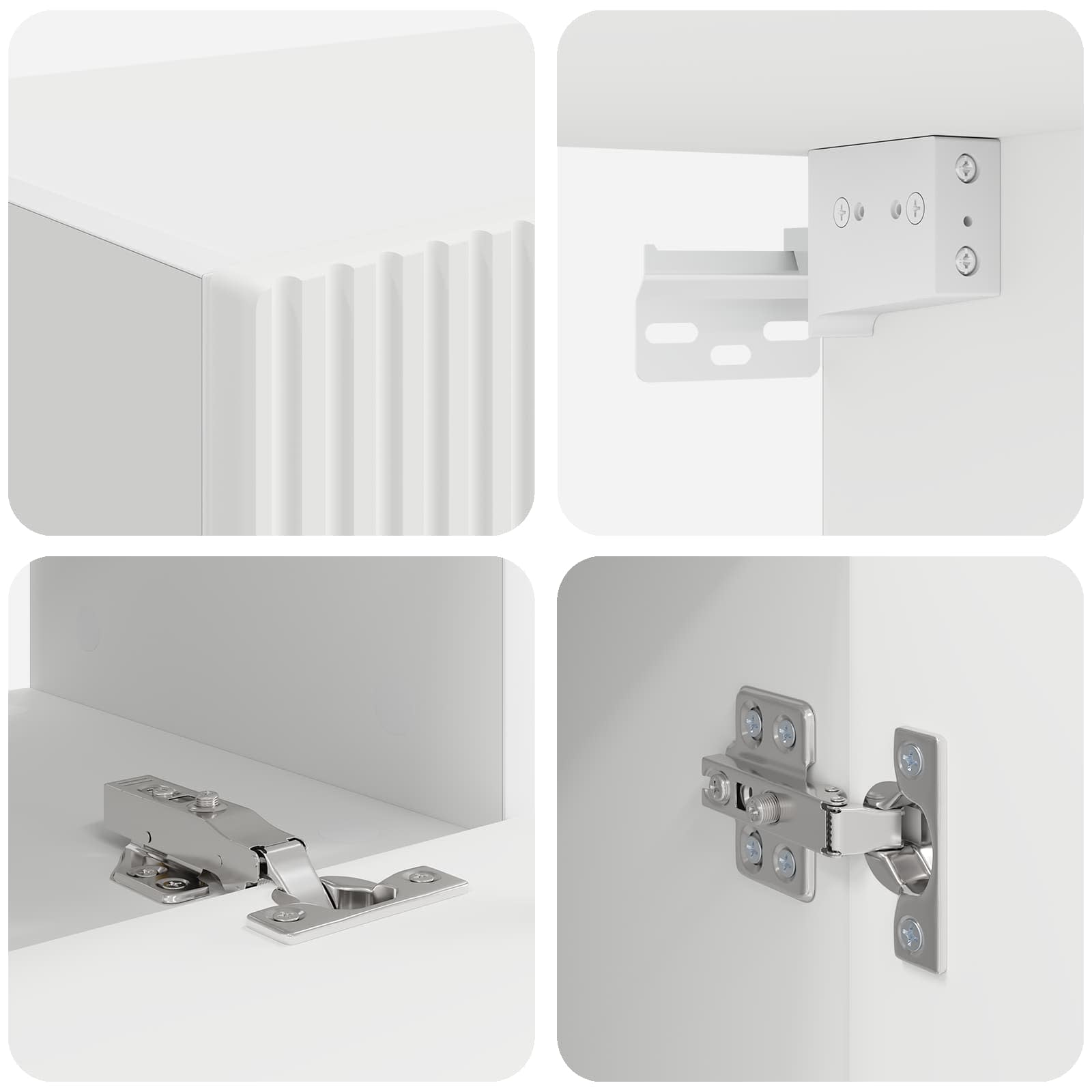 Tv-meubelset Wandgemonteerd 5 pcs Wit Bewerkt hout is nu te koop bij PeponiXL, paradijselijk wonen!