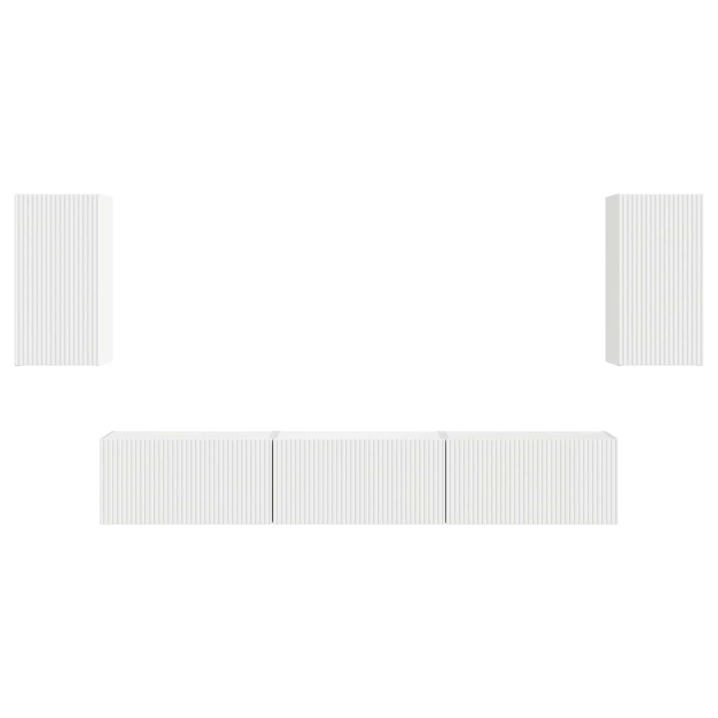 Tv-meubelset Wandgemonteerd 5 pcs Wit Bewerkt hout is nu te koop bij PeponiXL, paradijselijk wonen!