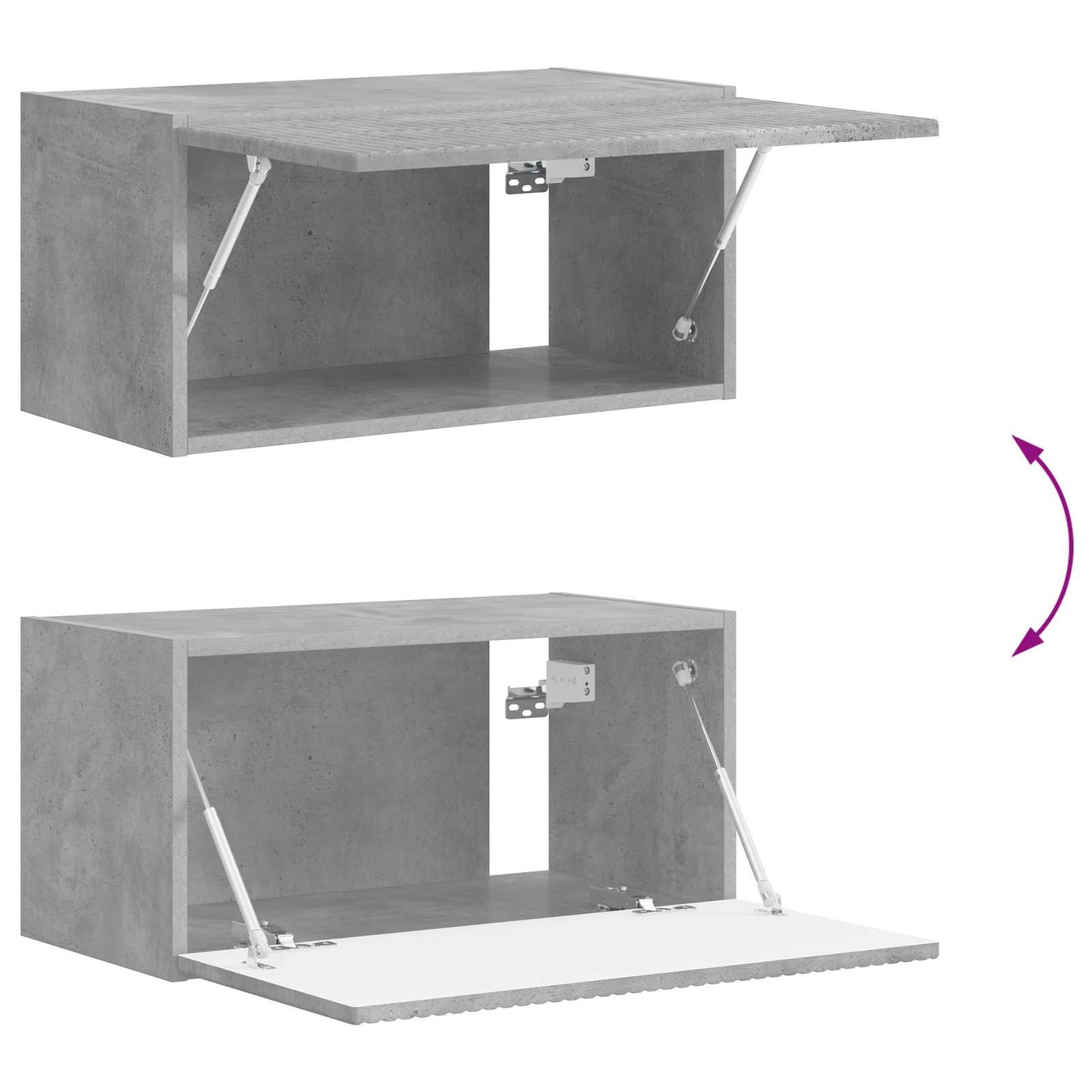 Tv-meubelset Wandgemonteerd 5 pcs Beton Grijs Bewerkt hout is nu te koop bij PeponiXL, paradijselijk wonen!