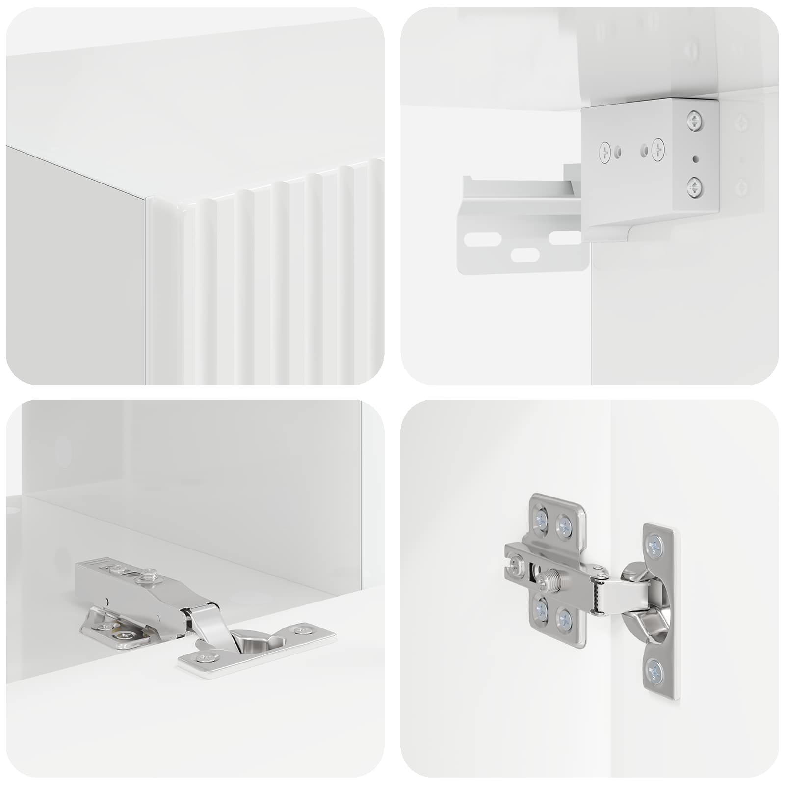 Tv-meubelset Wandgemonteerd 5 pcs Hoogglans wit Bewerkt hout is nu te koop bij PeponiXL, paradijselijk wonen!