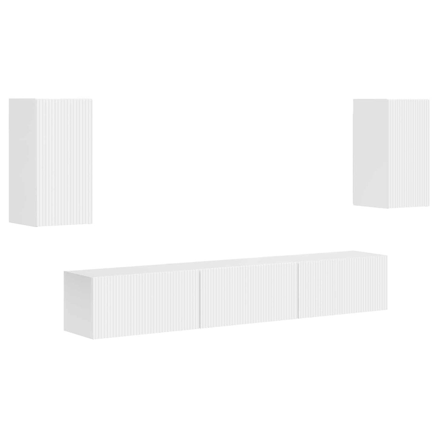 Tv-meubelset Wandgemonteerd 5 pcs Hoogglans wit Bewerkt hout is nu te koop bij PeponiXL, paradijselijk wonen!