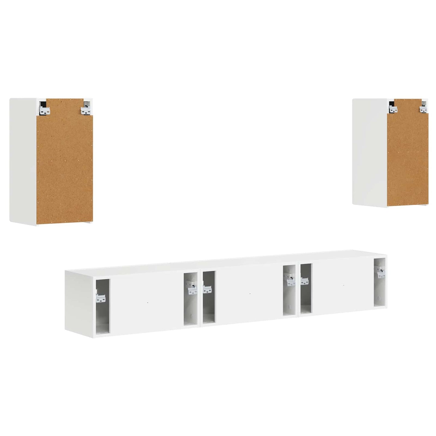 Tv-meubelset Wandgemonteerd 5 pcs Hoogglans wit Bewerkt hout is nu te koop bij PeponiXL, paradijselijk wonen!