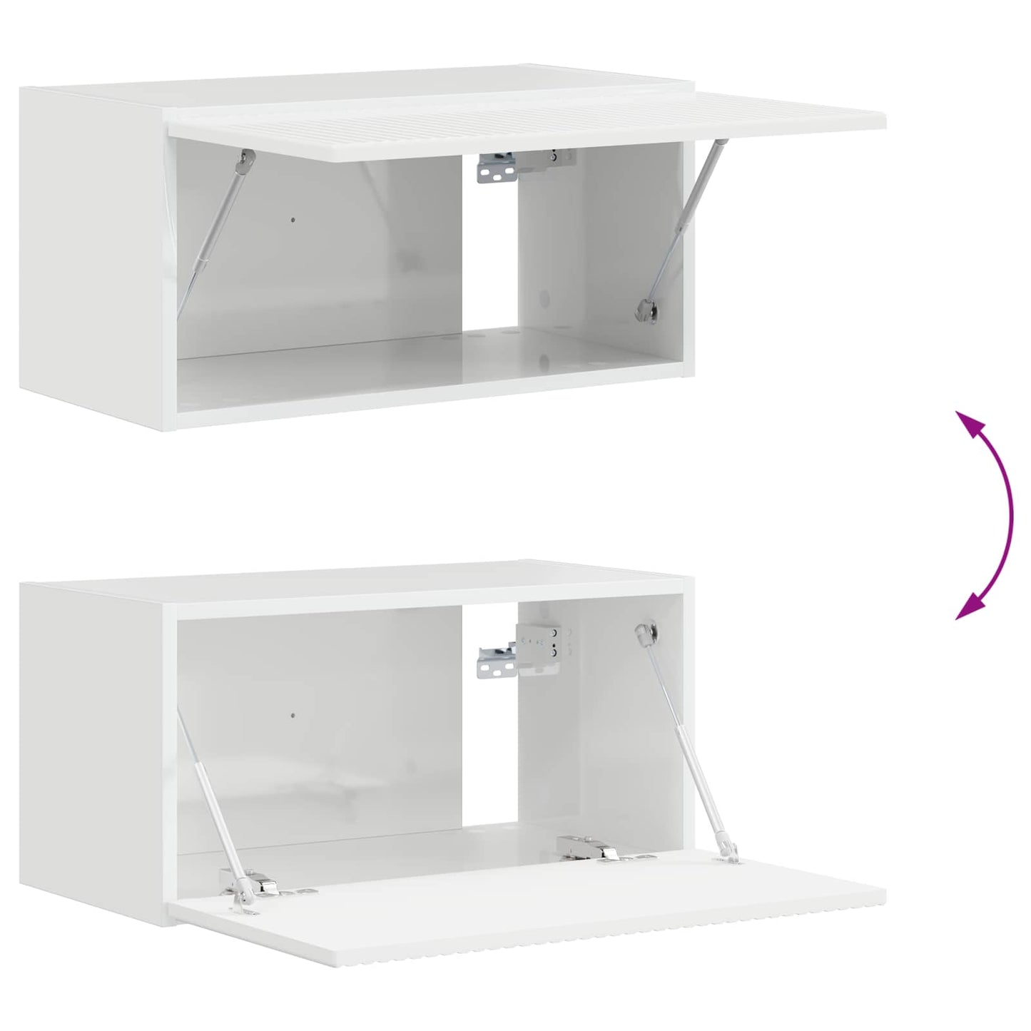 Tv-meubelset Wandgemonteerd 5 pcs Hoogglans wit Bewerkt hout is nu te koop bij PeponiXL, paradijselijk wonen!
