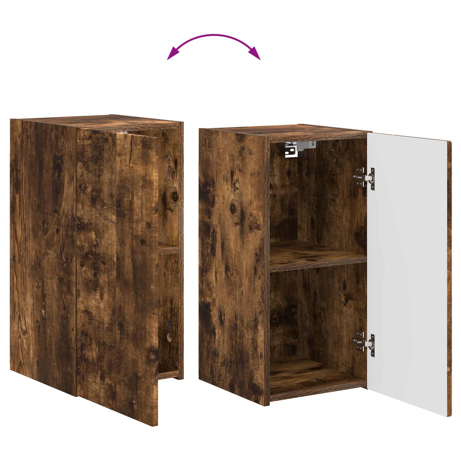 Tv-meubelset Wandgemonteerd 5 pcs Gerookt eiken Bewerkt hout is nu te koop bij PeponiXL, paradijselijk wonen!