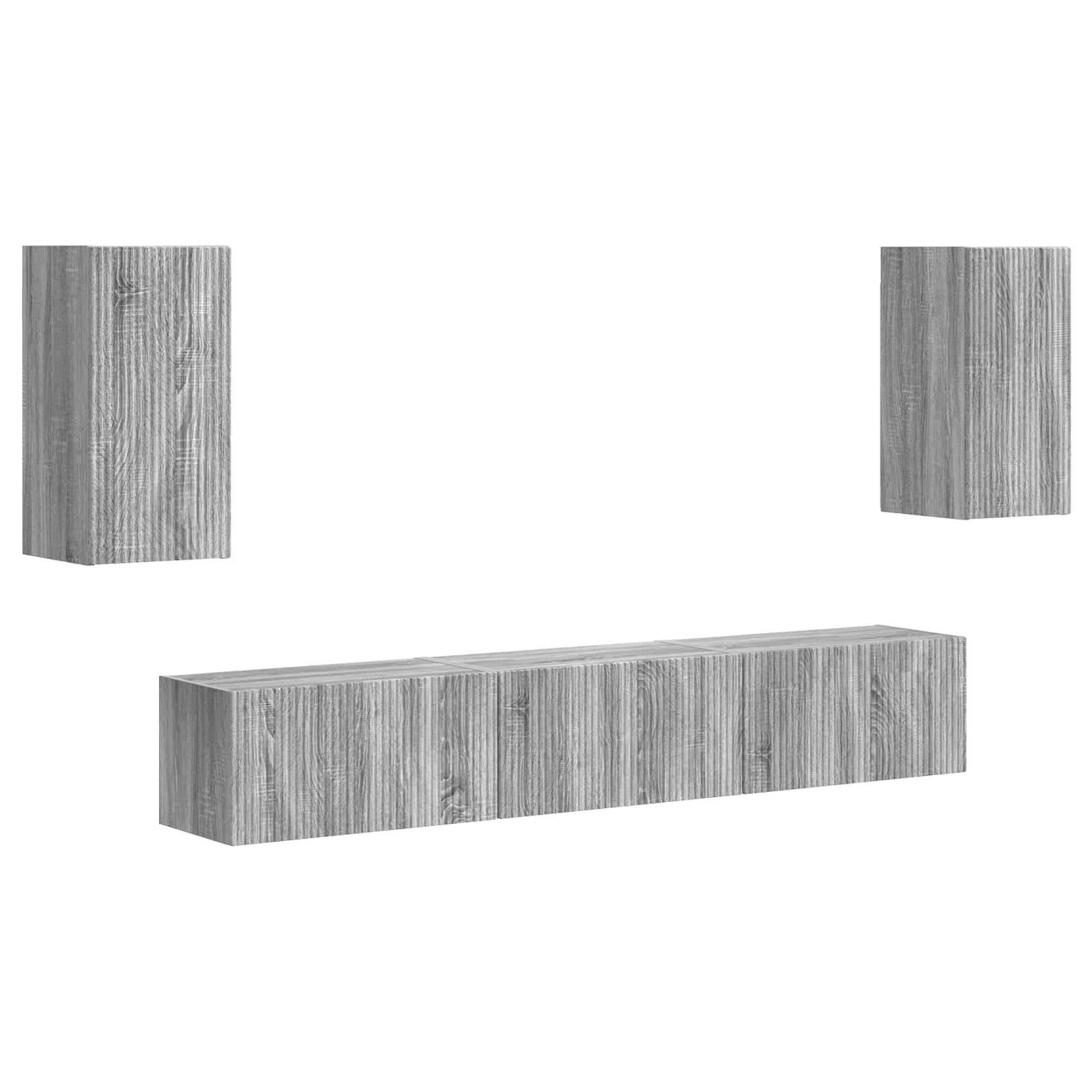 Tv-meubelset Wandgemonteerd 5 pcs Grijs Sonoma Bewerkt hout is nu te koop bij PeponiXL, paradijselijk wonen!
