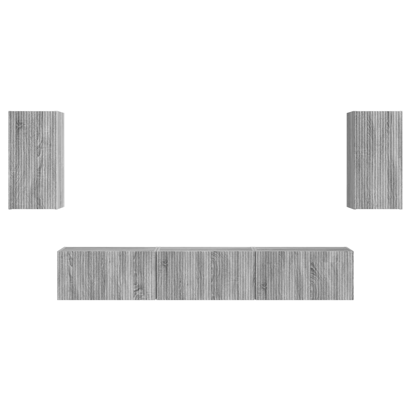 Tv-meubelset Wandgemonteerd 5 pcs Grijs Sonoma Bewerkt hout is nu te koop bij PeponiXL, paradijselijk wonen!