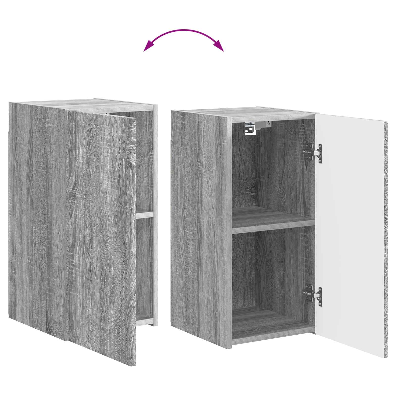 Tv-meubelset Wandgemonteerd 5 pcs Grijs Sonoma Bewerkt hout is nu te koop bij PeponiXL, paradijselijk wonen!