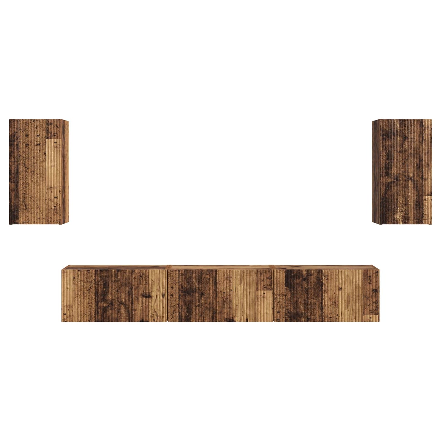 Tv-meubelset Wandgemonteerd 5 pcs Oudhout Bewerkt hout is nu te koop bij PeponiXL, paradijselijk wonen!