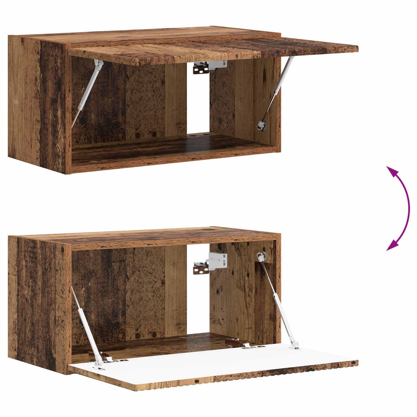 Tv-meubelset Wandgemonteerd 5 pcs Oudhout Bewerkt hout is nu te koop bij PeponiXL, paradijselijk wonen!