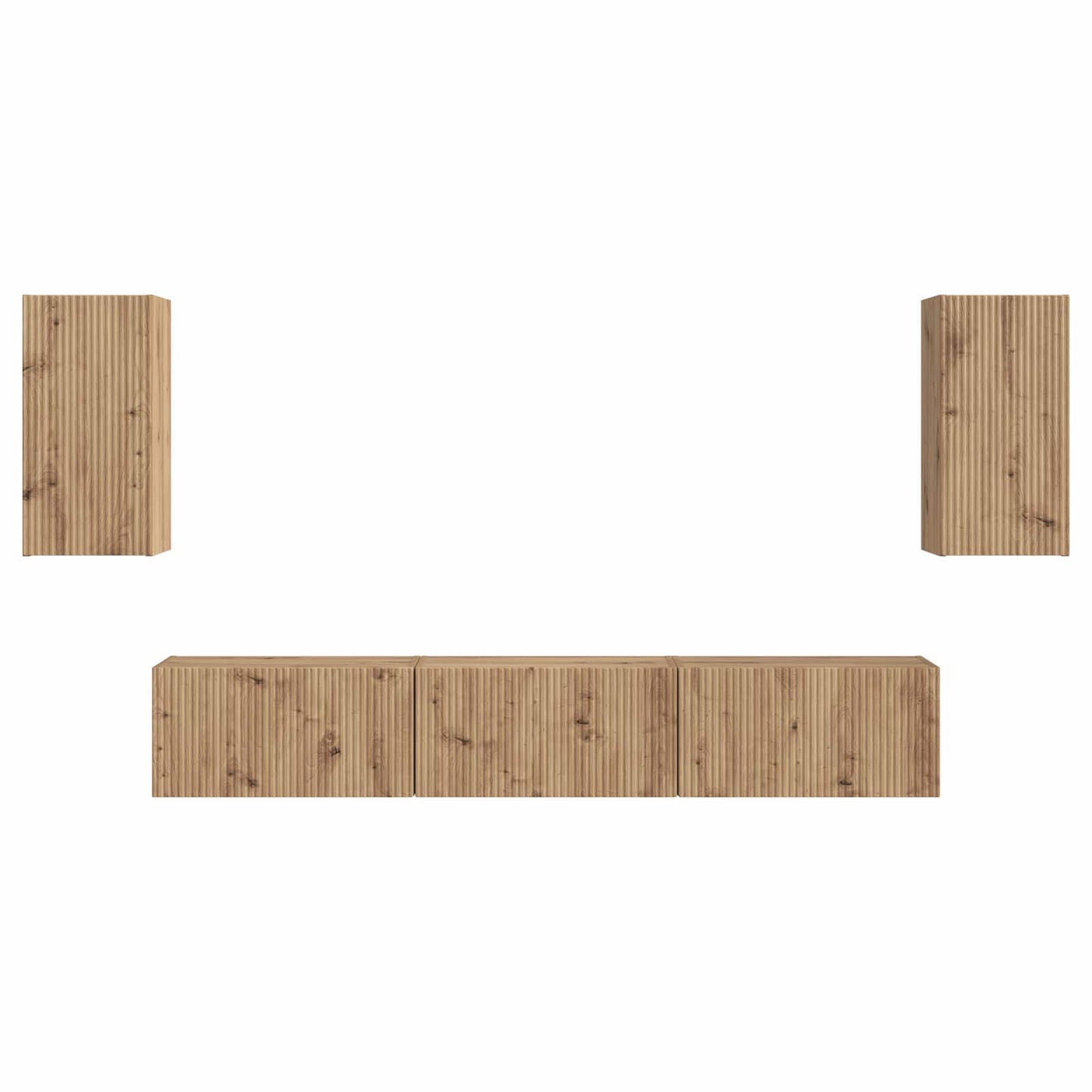 Tv-meubelset 5 pcs Artisan Eiken Bewerkt hout is nu te koop bij PeponiXL, paradijselijk wonen!