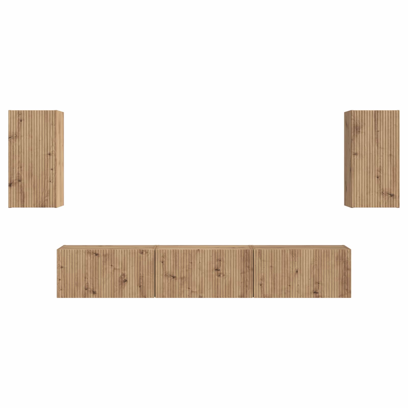 Tv-meubelset 5 pcs Artisan Eiken Bewerkt hout is nu te koop bij PeponiXL, paradijselijk wonen!