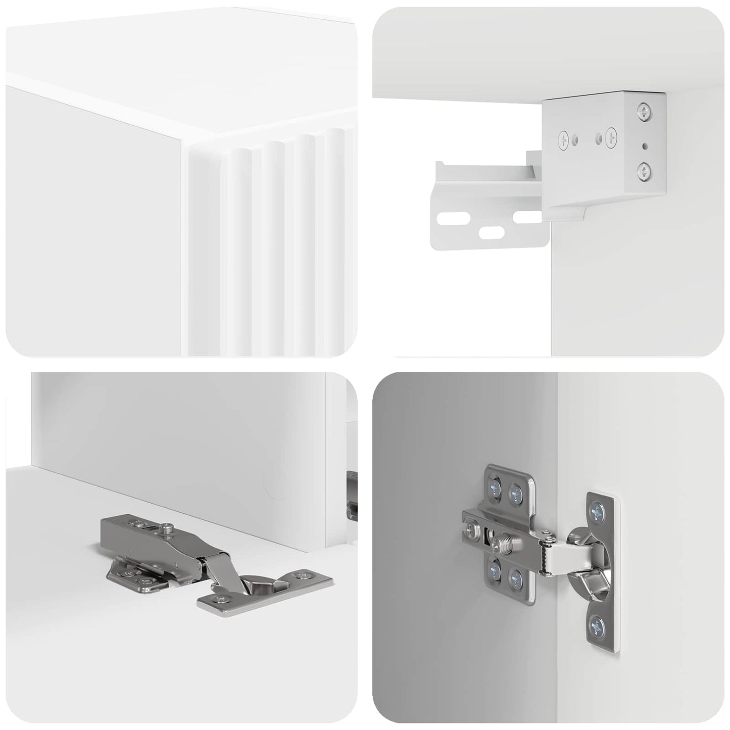 Tv-meubelset Wandgemonteerd 5 pcs Wit Bewerkt hout is nu te koop bij PeponiXL, paradijselijk wonen!