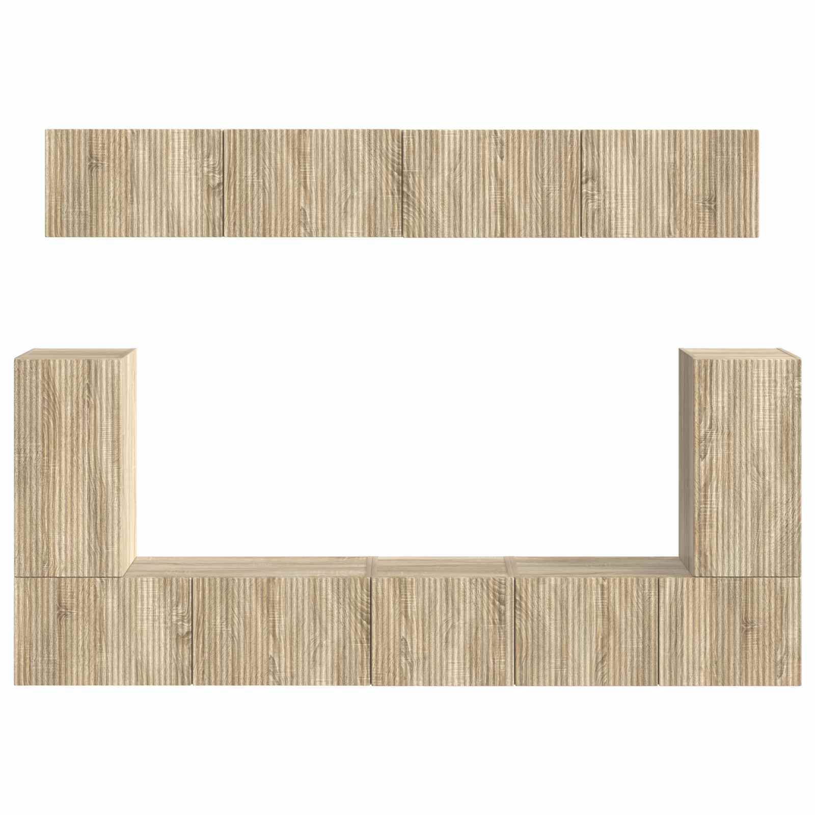 Tv-meubelset Wandgemonteerd 5 pcs Sonoma Eiken Bewerkt hout is nu te koop bij PeponiXL, paradijselijk wonen!