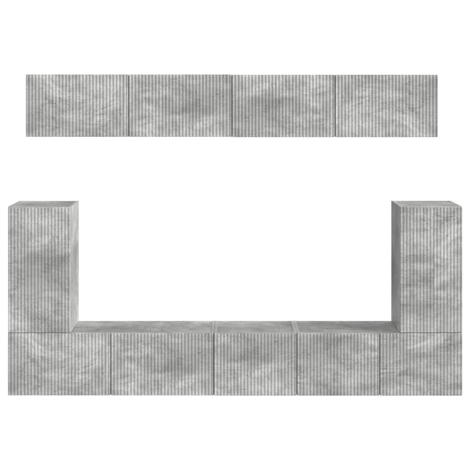 Tv-meubelset Wandgemonteerd 5 pcs Beton Grijs Bewerkt hout is nu te koop bij PeponiXL, paradijselijk wonen!