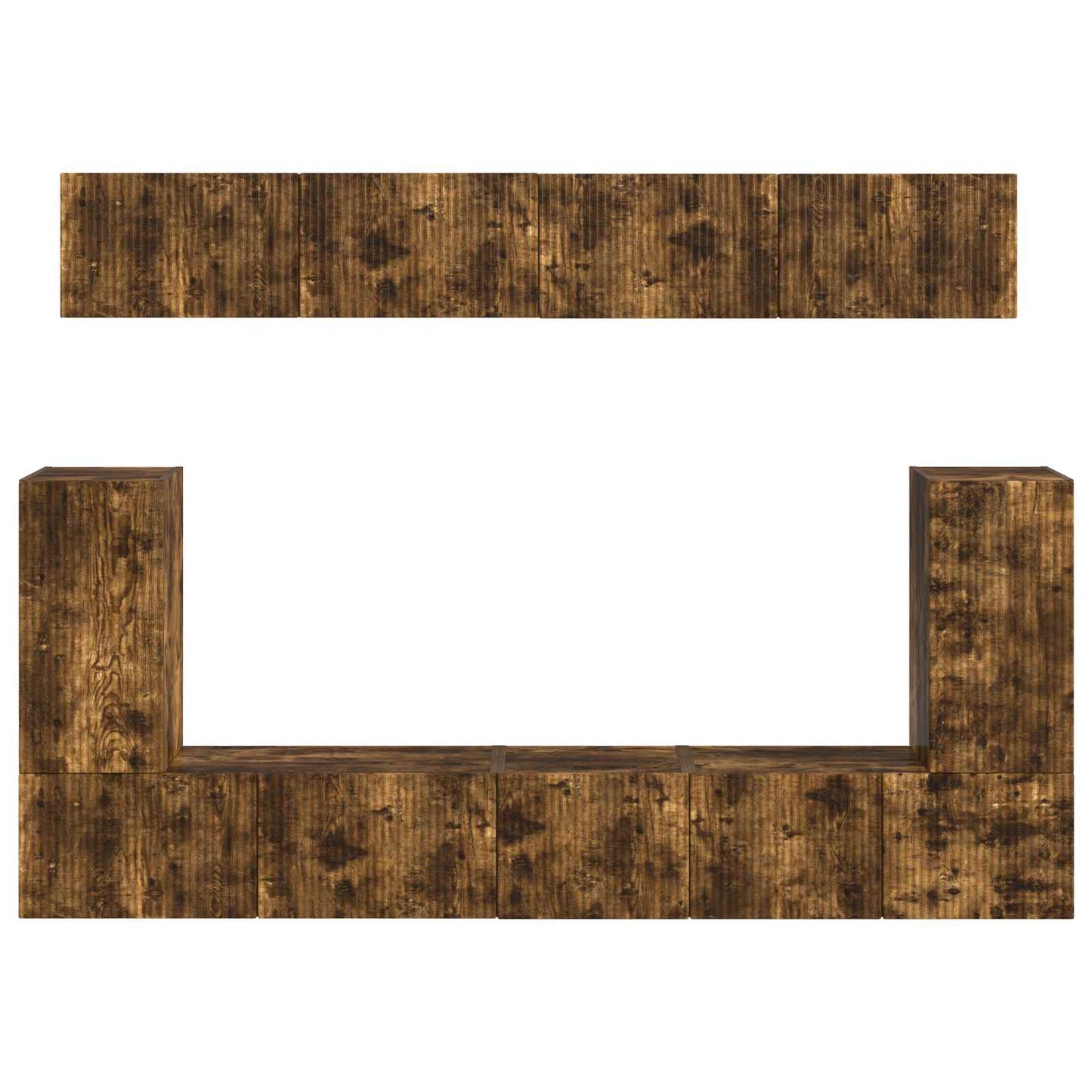 Tv-meubelset Wandgemonteerd 5 pcs Gerookt eiken Bewerkt hout is nu te koop bij PeponiXL, paradijselijk wonen!