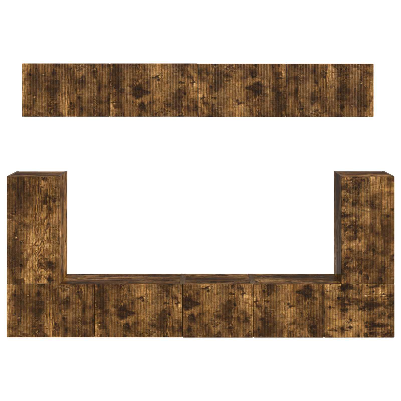 Tv-meubelset Wandgemonteerd 5 pcs Gerookt eiken Bewerkt hout is nu te koop bij PeponiXL, paradijselijk wonen!