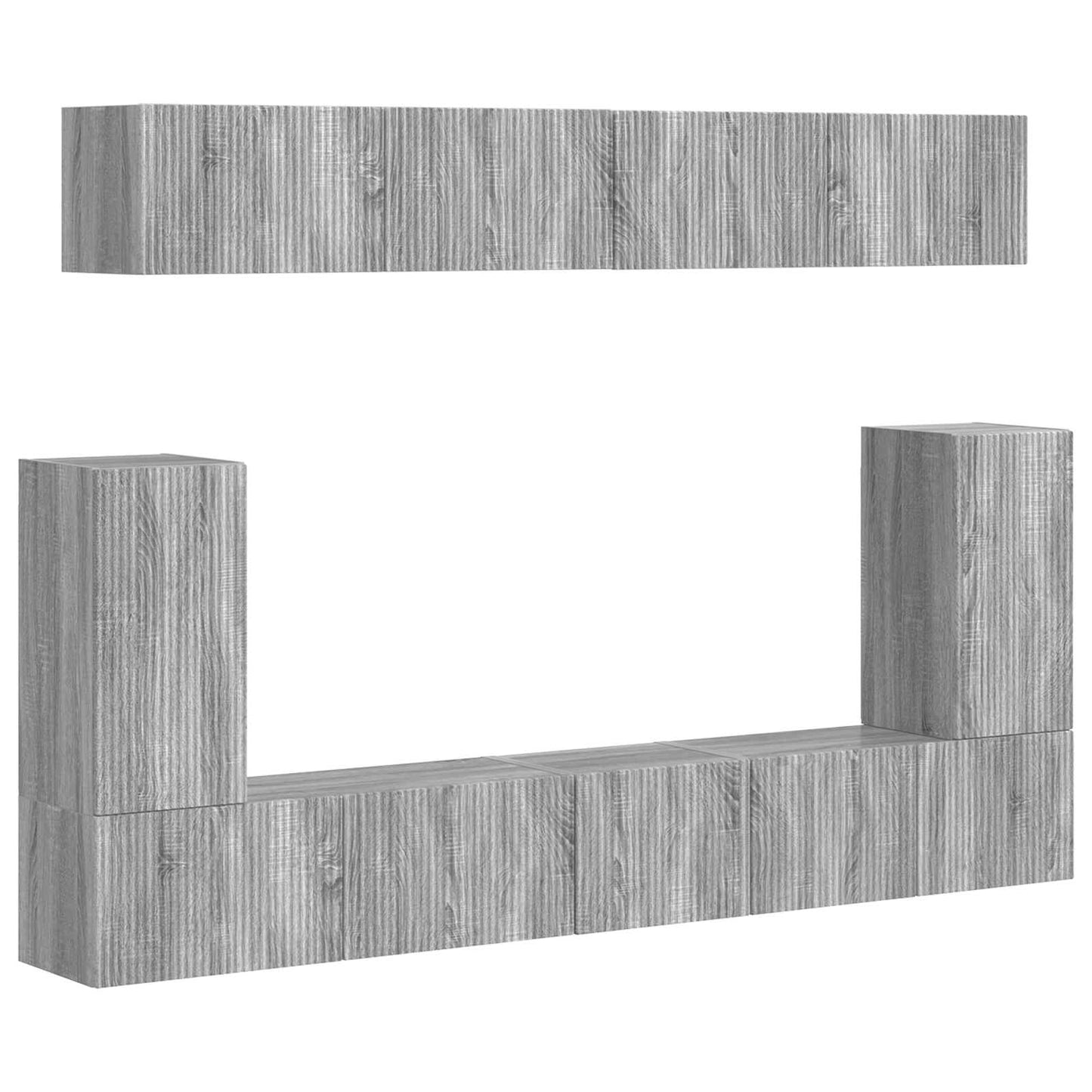 Tv-meubelset Wandgemonteerd 5 pcs Grijs Sonoma Bewerkt hout is nu te koop bij PeponiXL, paradijselijk wonen!