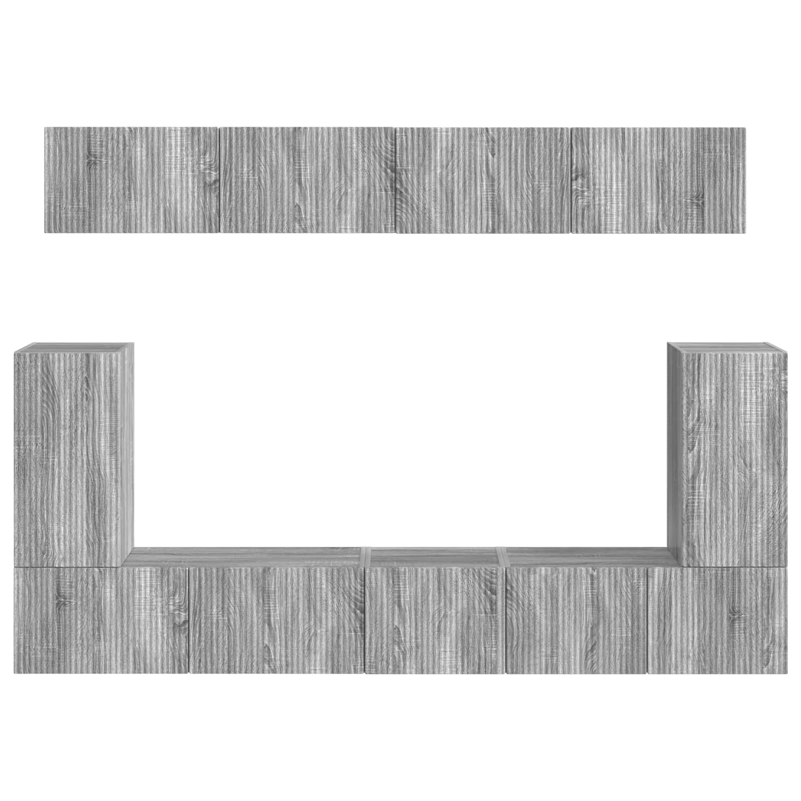 Tv-meubelset Wandgemonteerd 5 pcs Grijs Sonoma Bewerkt hout is nu te koop bij PeponiXL, paradijselijk wonen!
