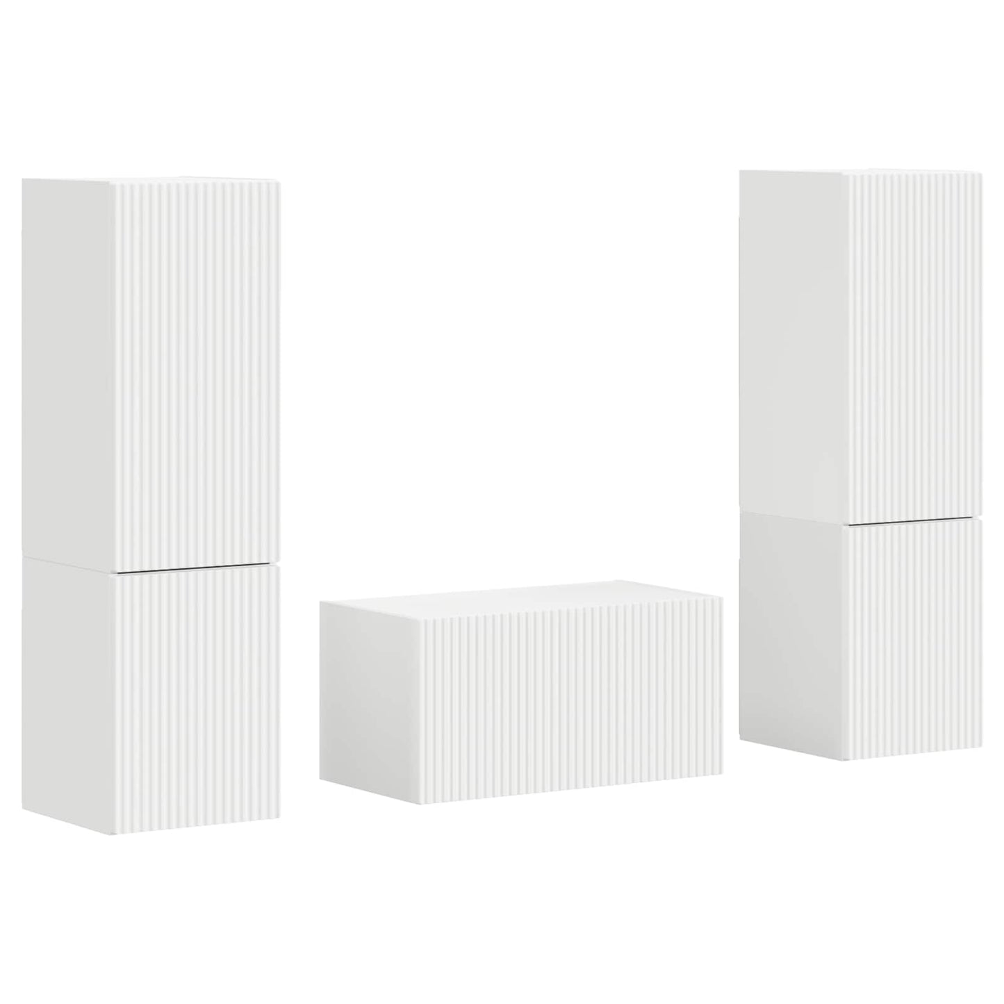 Tv-meubelset 5 pcs Wit Bewerkt hout is nu te koop bij PeponiXL, paradijselijk wonen!