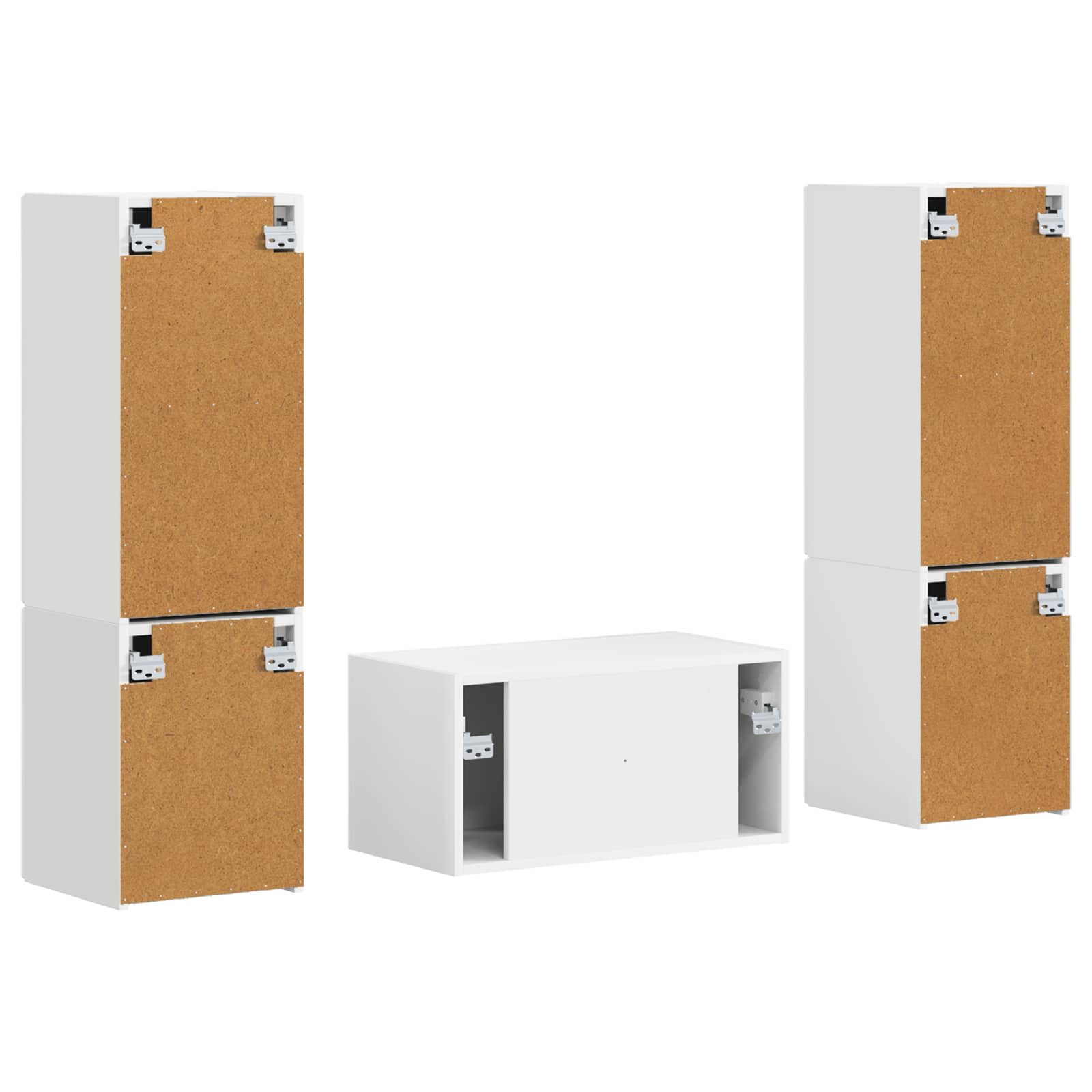 Tv-meubelset 5 pcs Wit Bewerkt hout is nu te koop bij PeponiXL, paradijselijk wonen!