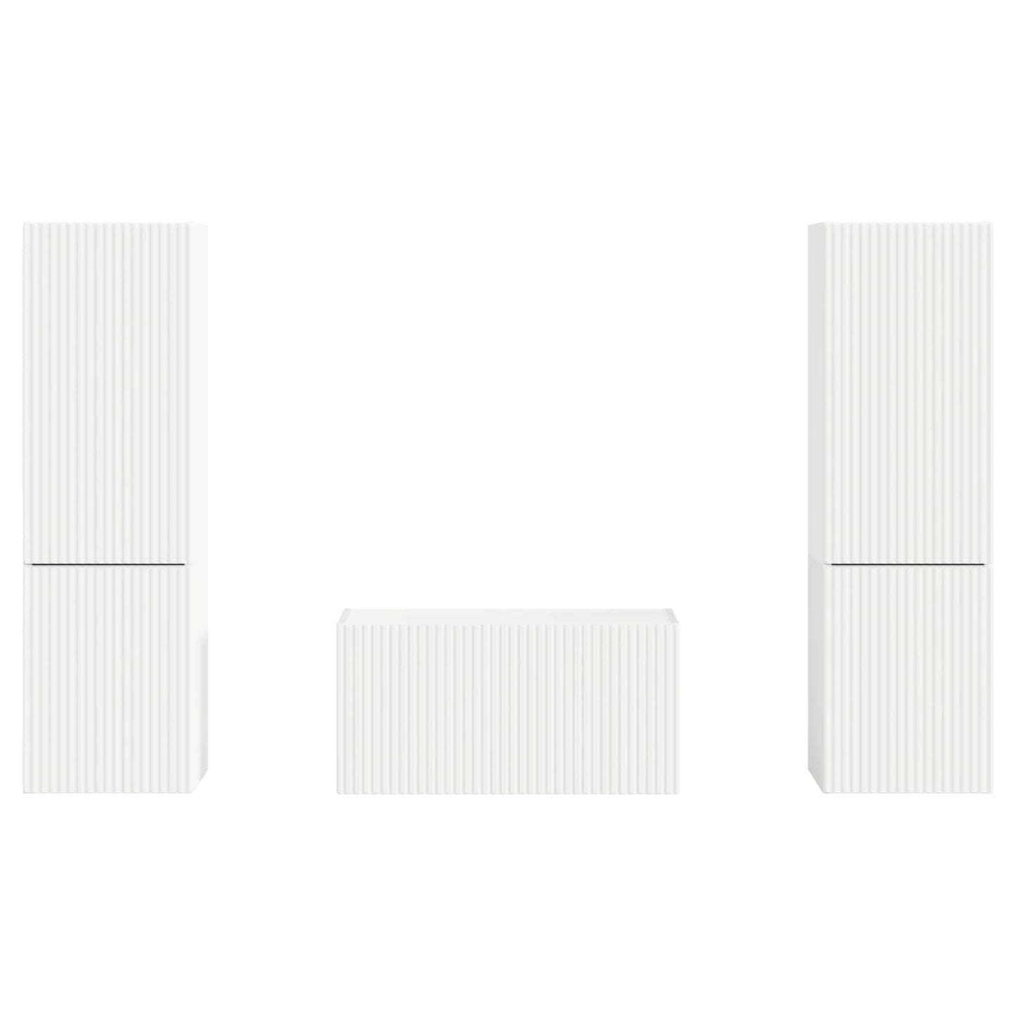 Tv-meubelset 5 pcs Wit Bewerkt hout is nu te koop bij PeponiXL, paradijselijk wonen!