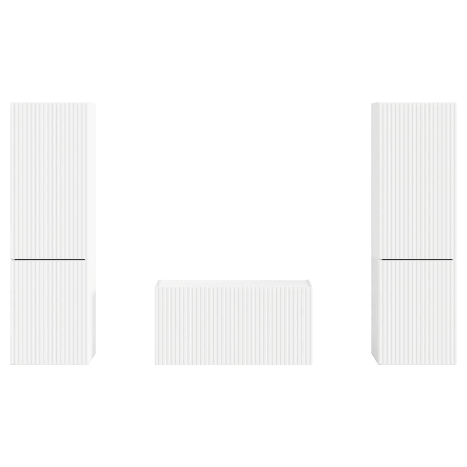 Tv-meubelset 5 pcs Wit Bewerkt hout is nu te koop bij PeponiXL, paradijselijk wonen!
