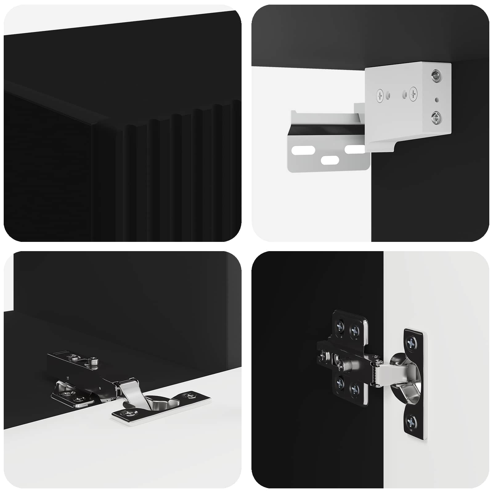 Tv-meubelset 5 pcs Zwart Bewerkt hout is nu te koop bij PeponiXL, paradijselijk wonen!