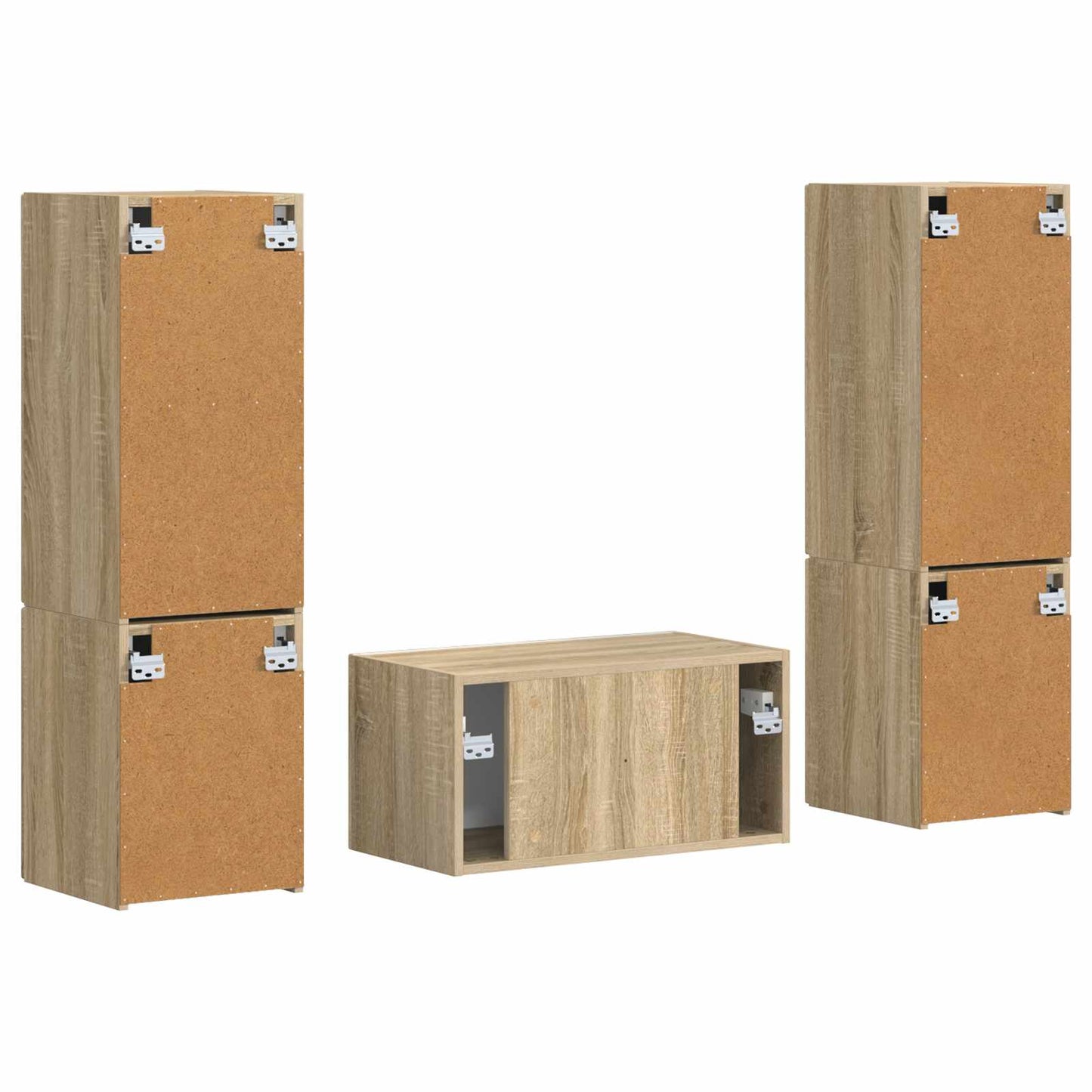 Tv-meubelset 5 pcs Sonoma Eiken Bewerkt hout is nu te koop bij PeponiXL, paradijselijk wonen!