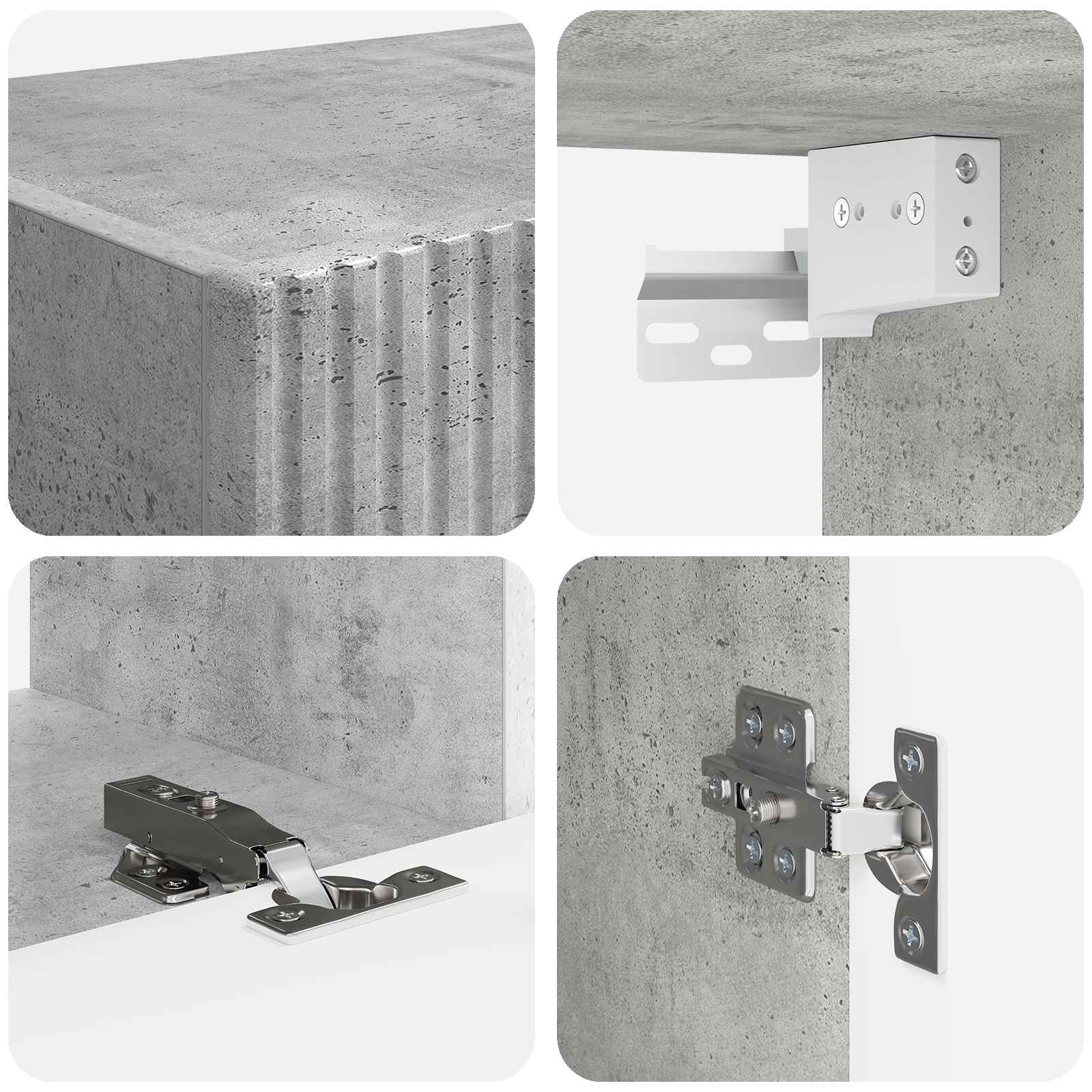 Tv-meubelset 5 pcs Beton Grijs Bewerkt hout is nu te koop bij PeponiXL, paradijselijk wonen!