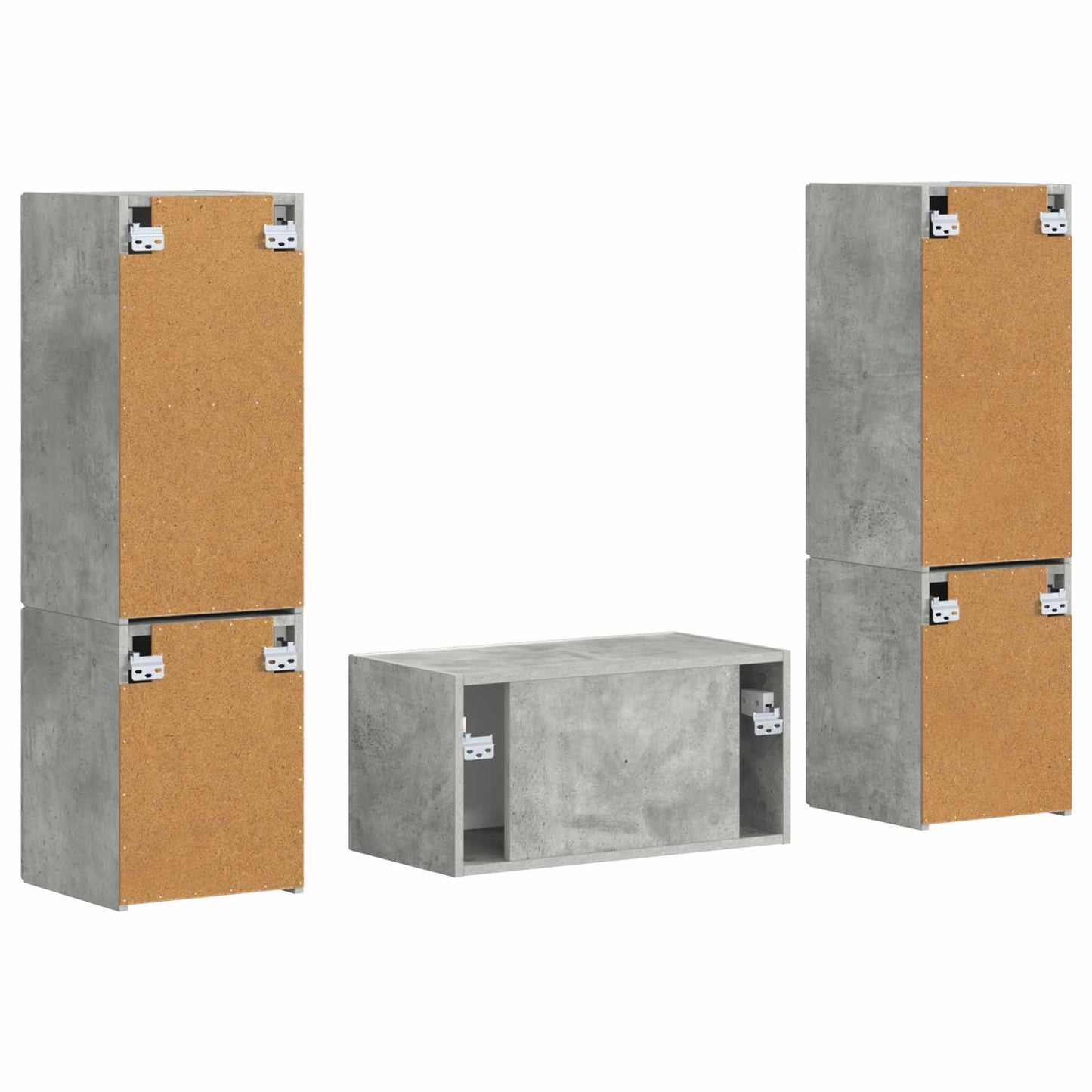 Tv-meubelset 5 pcs Beton Grijs Bewerkt hout is nu te koop bij PeponiXL, paradijselijk wonen!