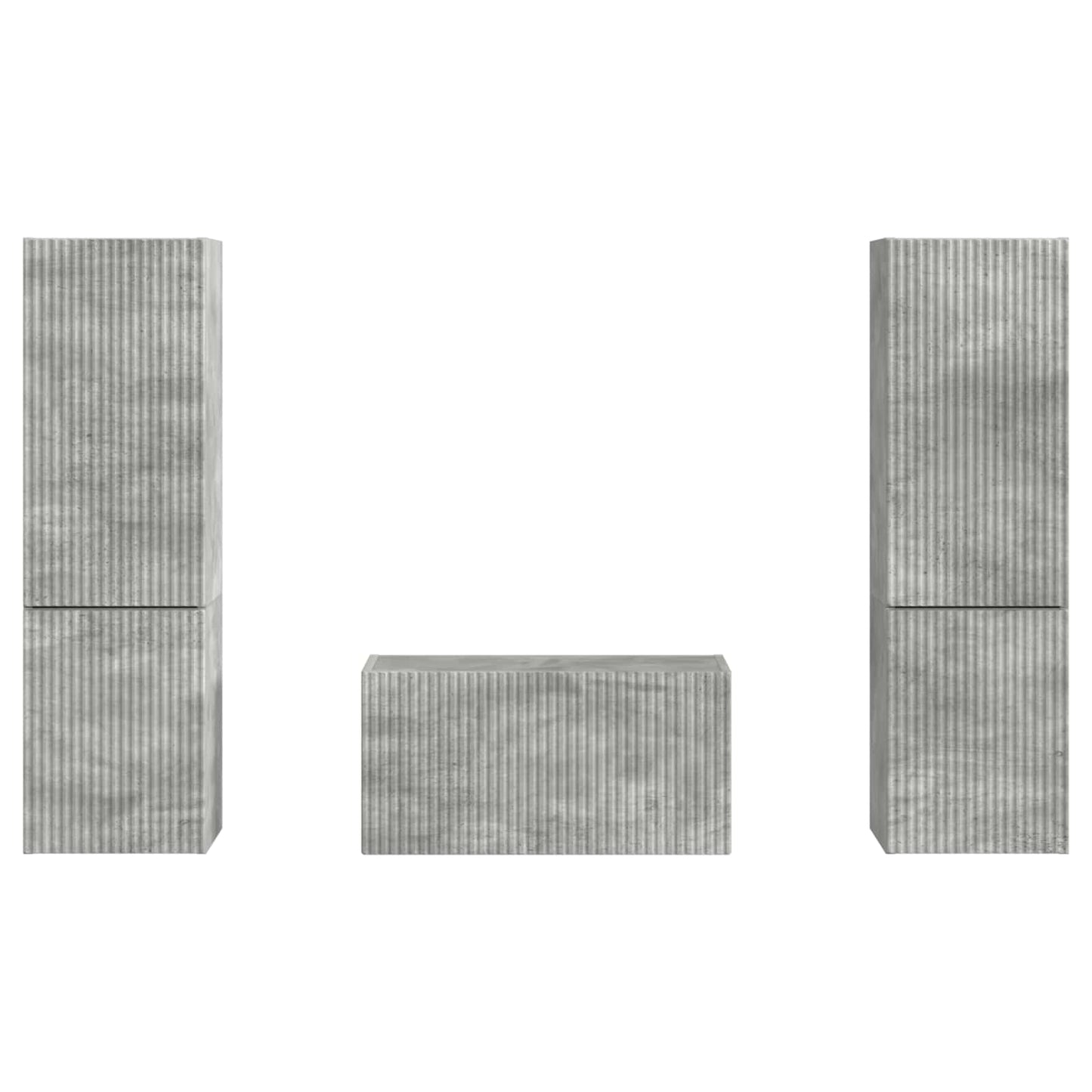 Tv-meubelset 5 pcs Beton Grijs Bewerkt hout is nu te koop bij PeponiXL, paradijselijk wonen!