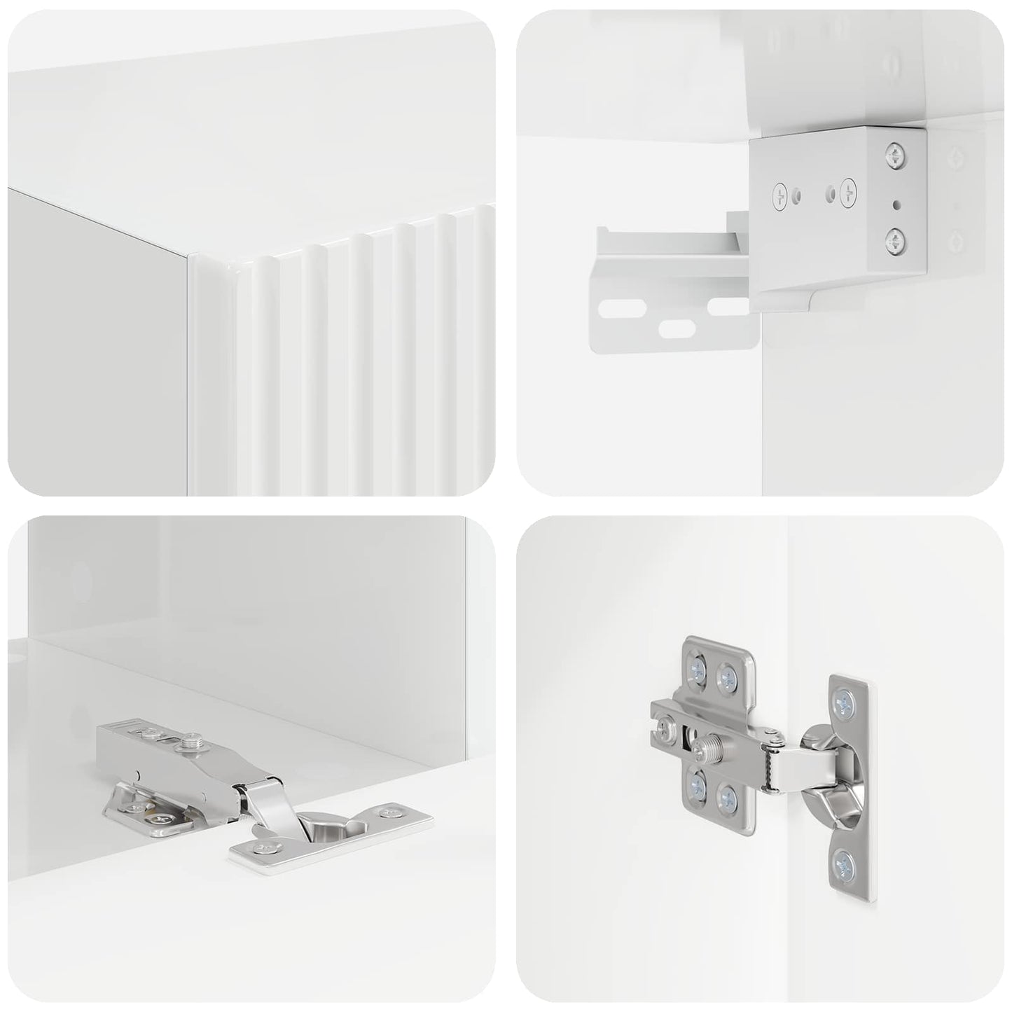 Tv-meubelset 5 pcs Hoogglans wit Bewerkt hout is nu te koop bij PeponiXL, paradijselijk wonen!
