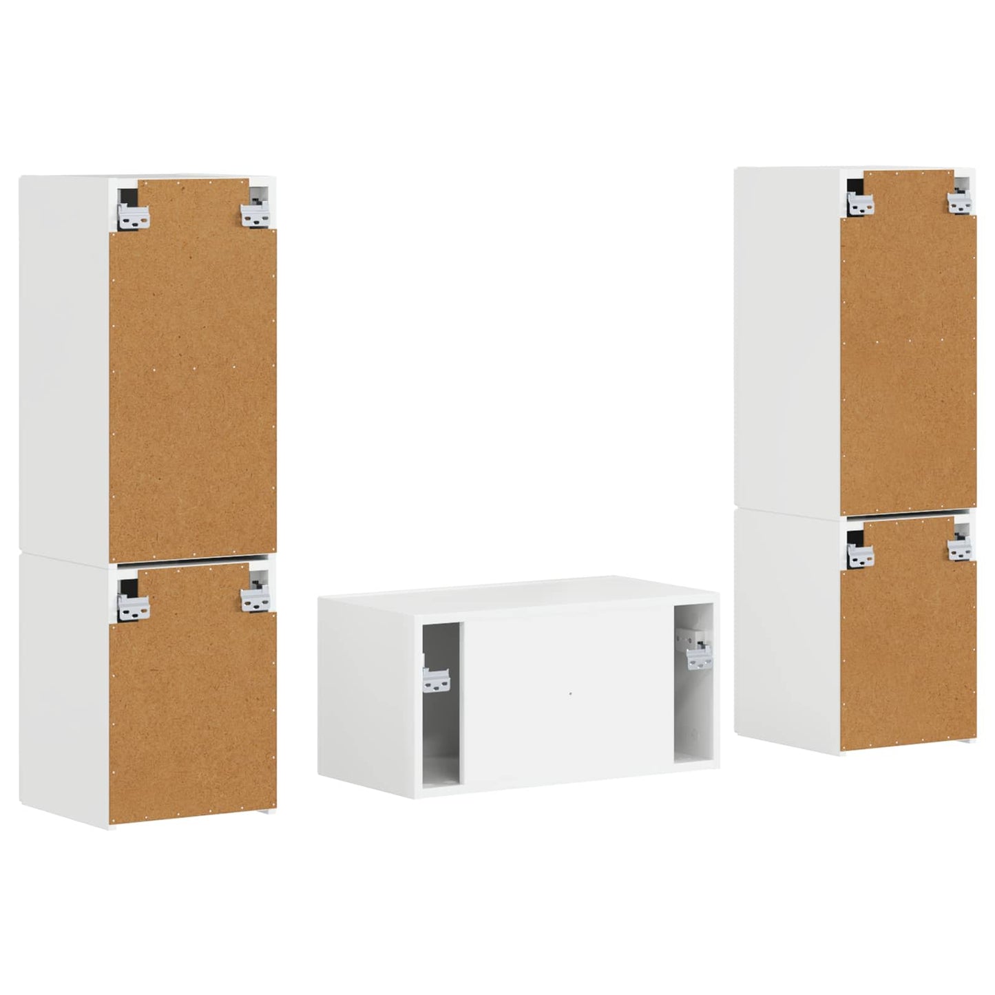 Tv-meubelset 5 pcs Hoogglans wit Bewerkt hout is nu te koop bij PeponiXL, paradijselijk wonen!