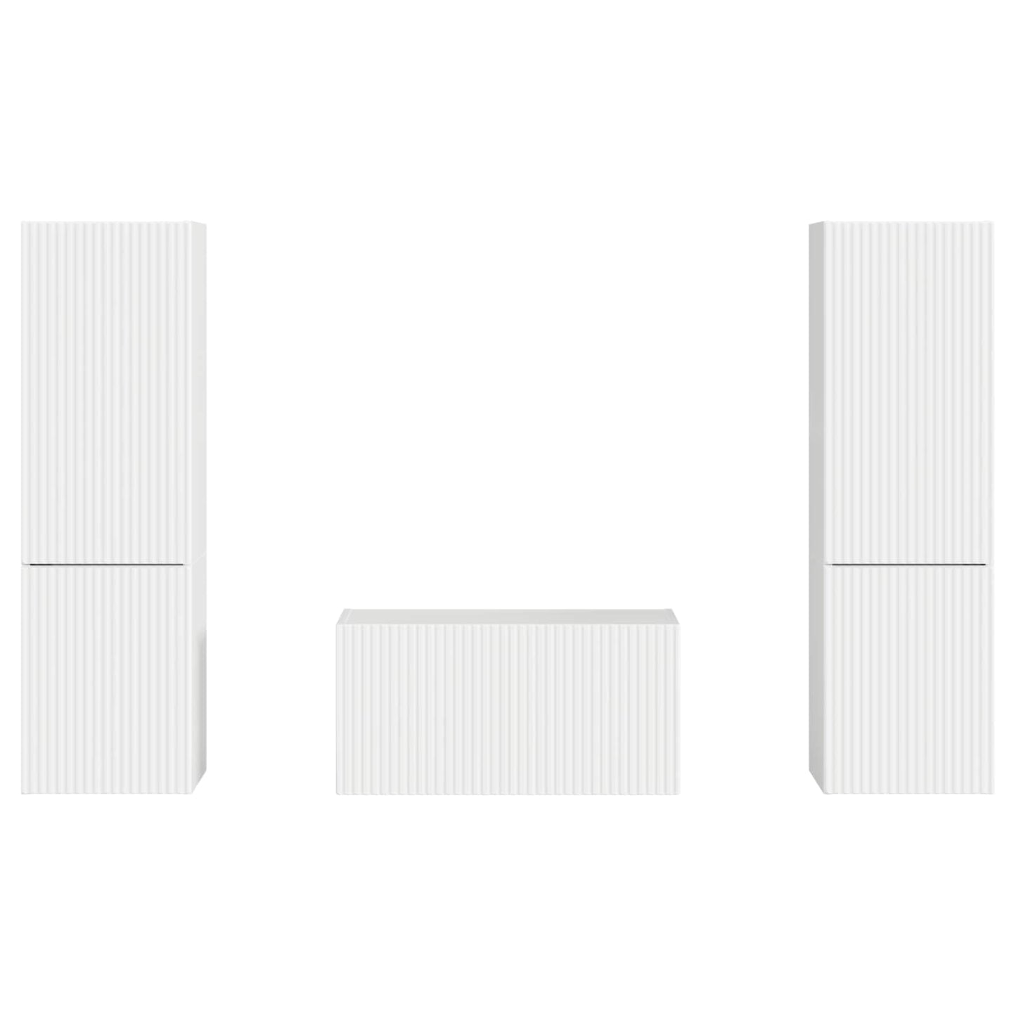 Tv-meubelset 5 pcs Hoogglans wit Bewerkt hout is nu te koop bij PeponiXL, paradijselijk wonen!