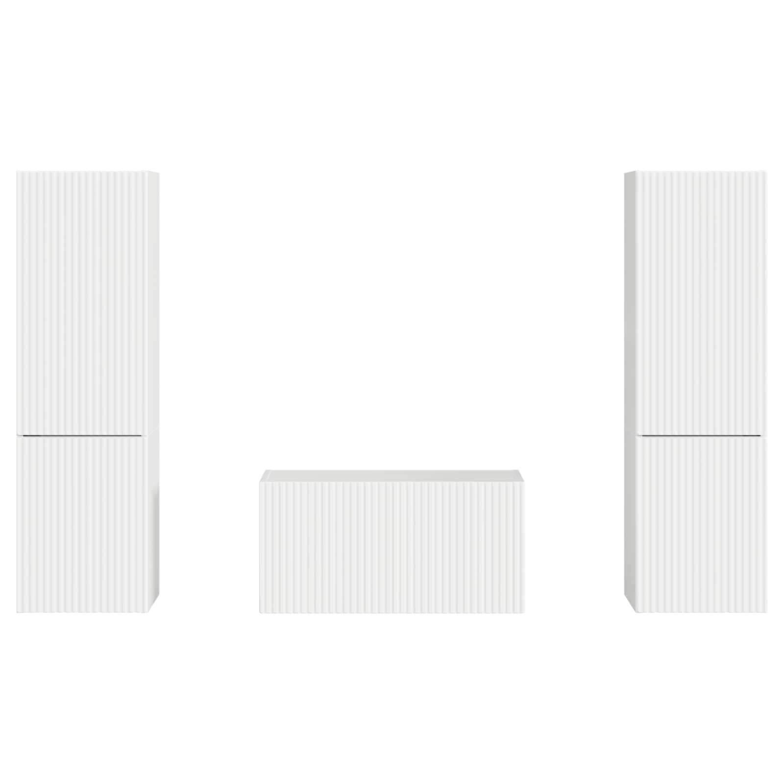 Tv-meubelset 5 pcs Hoogglans wit Bewerkt hout is nu te koop bij PeponiXL, paradijselijk wonen!