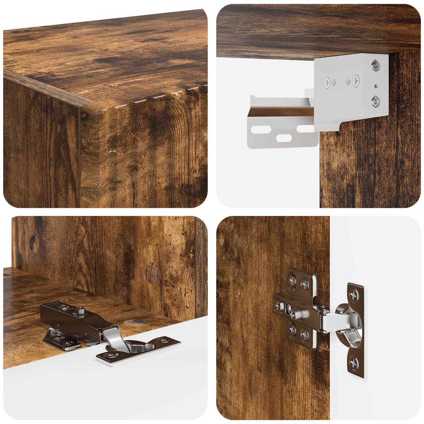 Tv-meubelset 5 pcs Gerookt eiken Bewerkt hout is nu te koop bij PeponiXL, paradijselijk wonen!