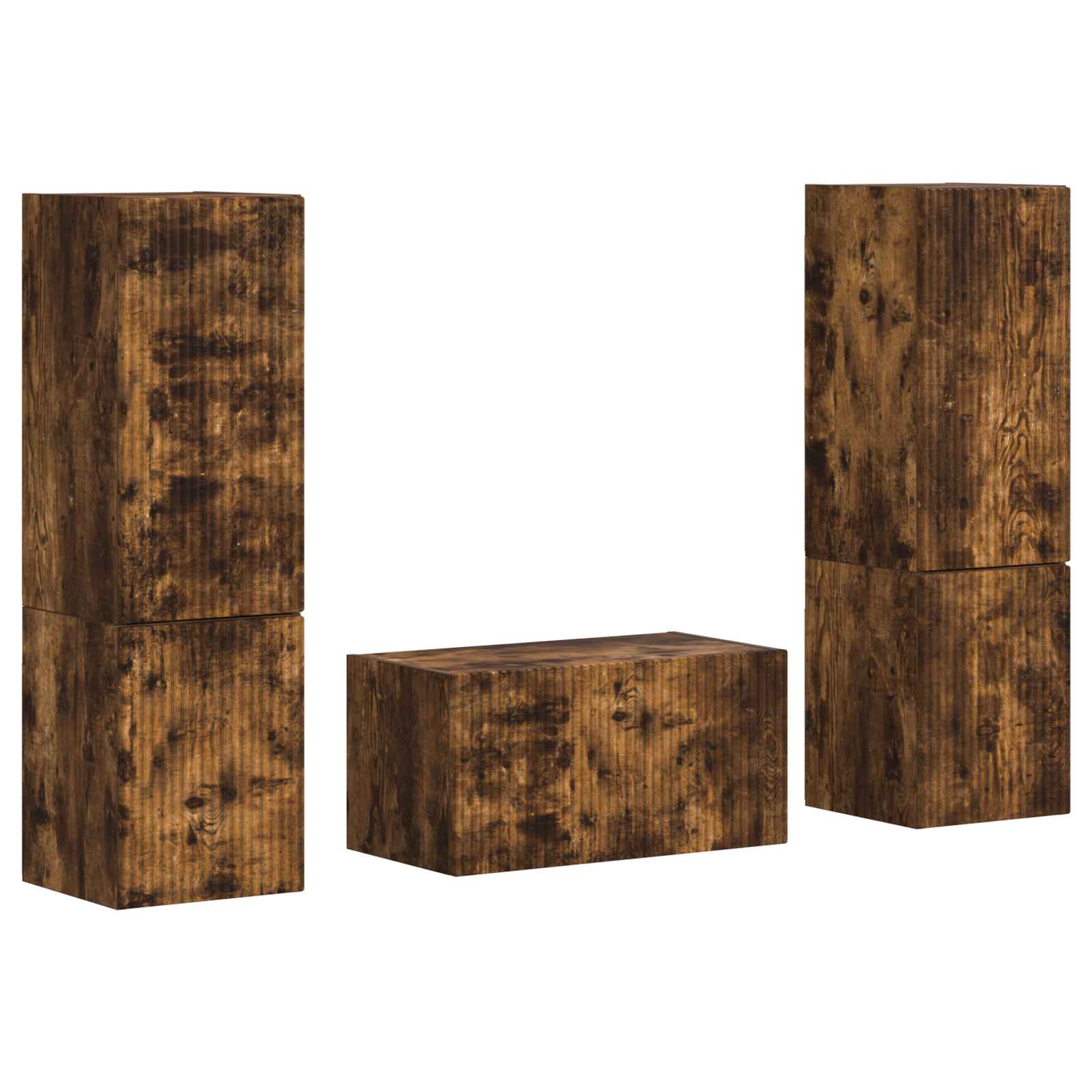 Tv-meubelset 5 pcs Gerookt eiken Bewerkt hout is nu te koop bij PeponiXL, paradijselijk wonen!