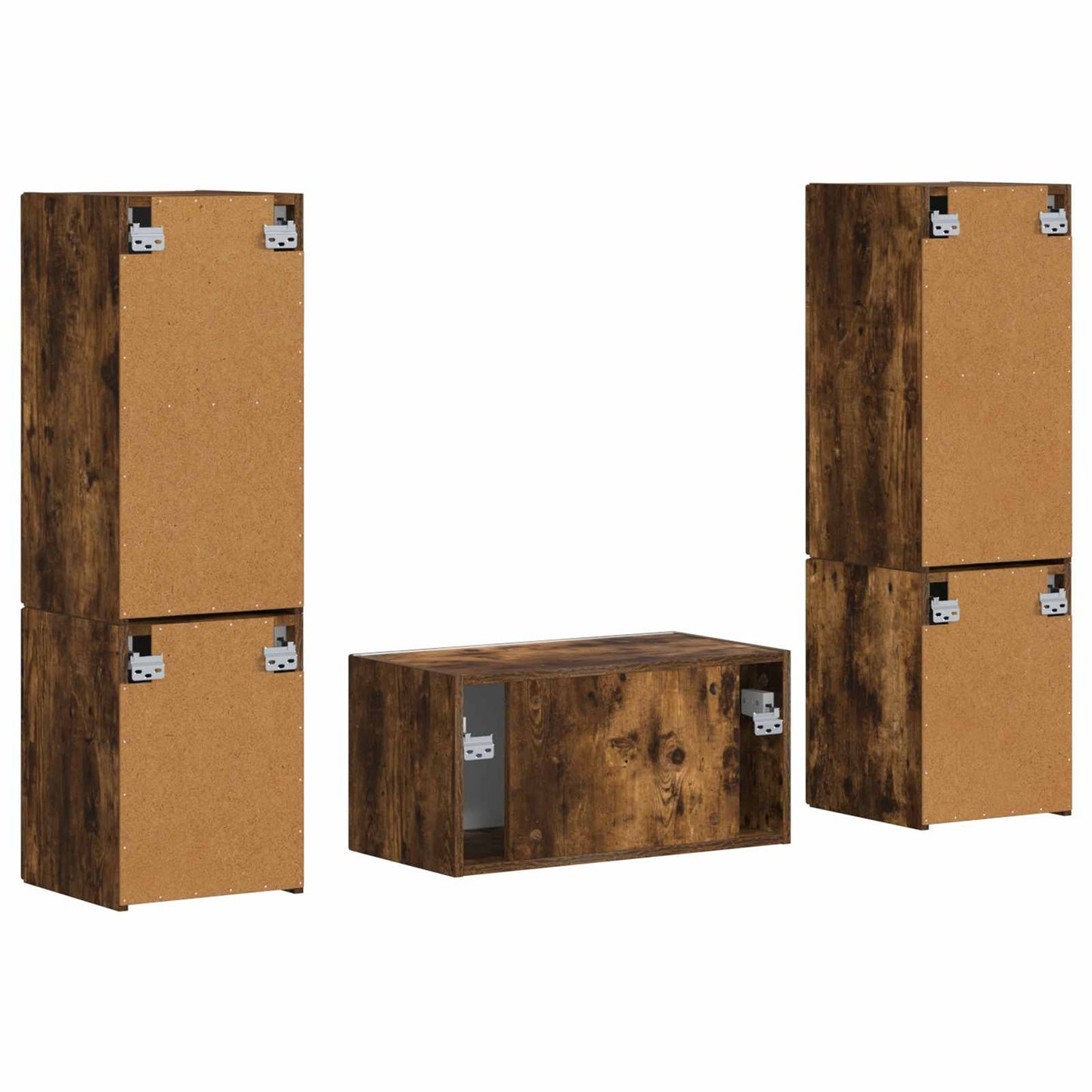 Tv-meubelset 5 pcs Gerookt eiken Bewerkt hout is nu te koop bij PeponiXL, paradijselijk wonen!