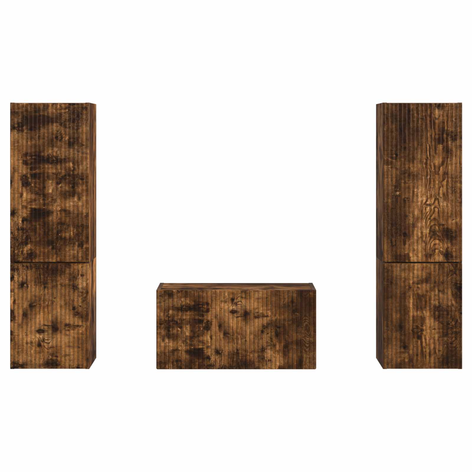 Tv-meubelset 5 pcs Gerookt eiken Bewerkt hout is nu te koop bij PeponiXL, paradijselijk wonen!