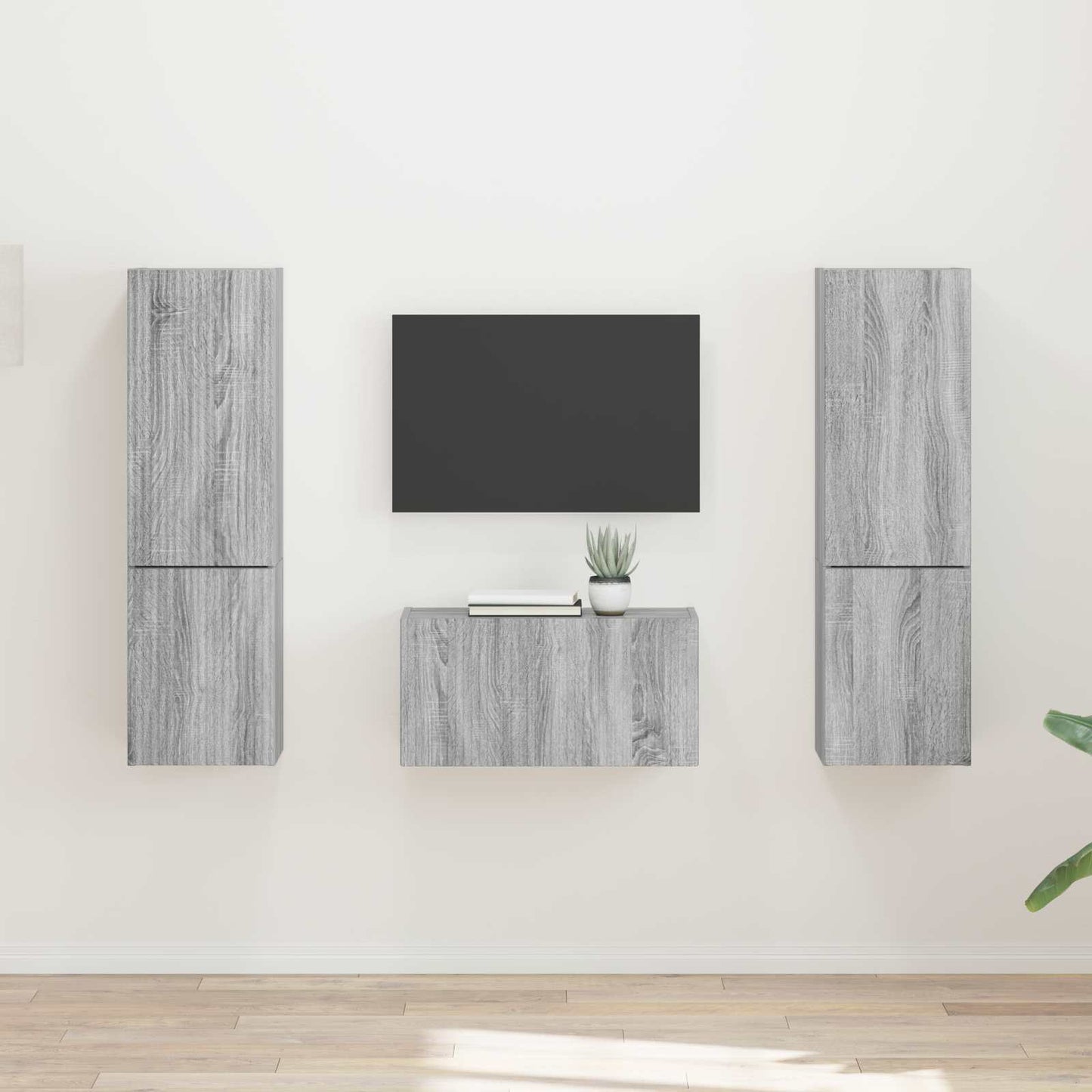 Tv-meubelset 5 pcs Grijs Sonoma Bewerkt hout is nu te koop bij PeponiXL, paradijselijk wonen!