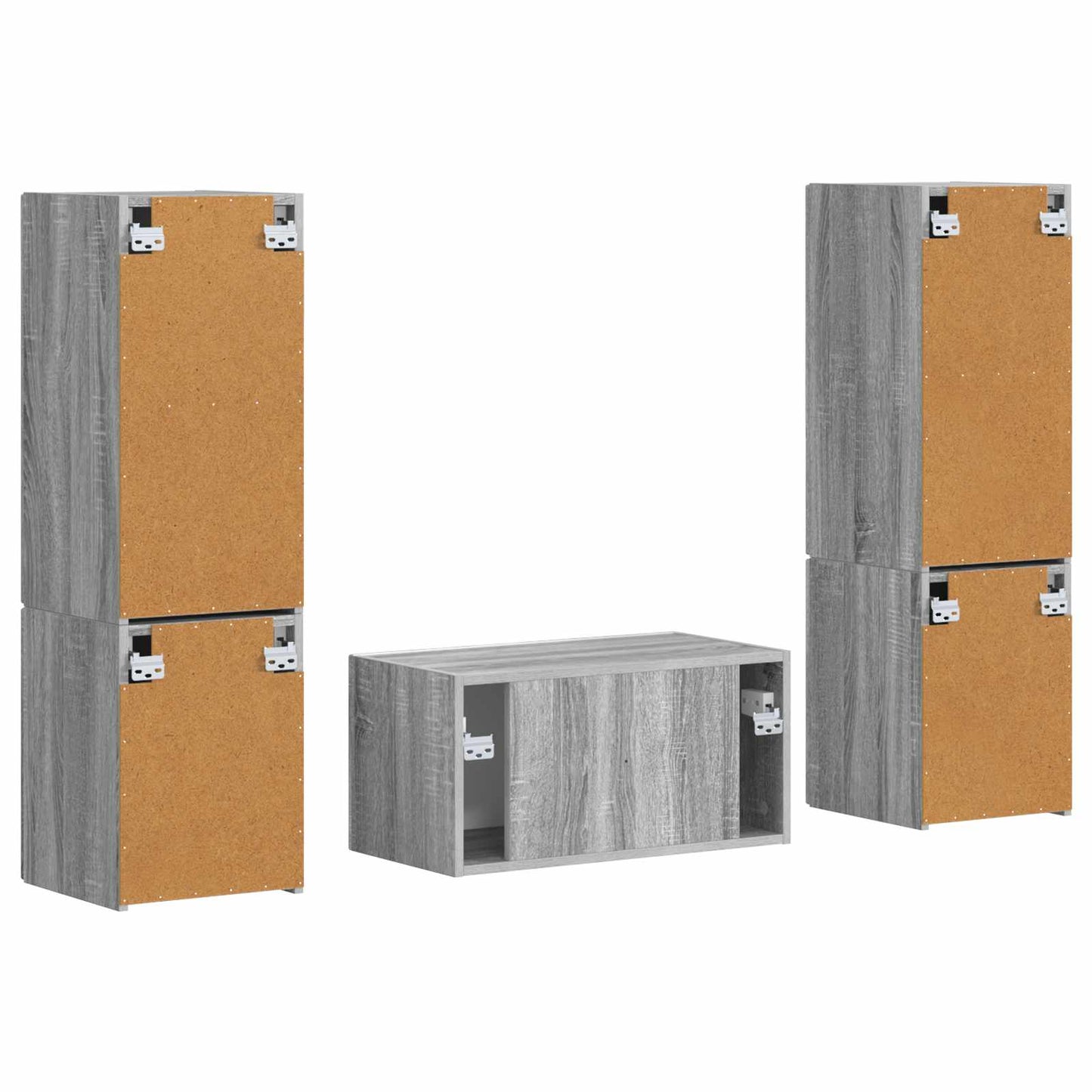 Tv-meubelset 5 pcs Grijs Sonoma Bewerkt hout is nu te koop bij PeponiXL, paradijselijk wonen!
