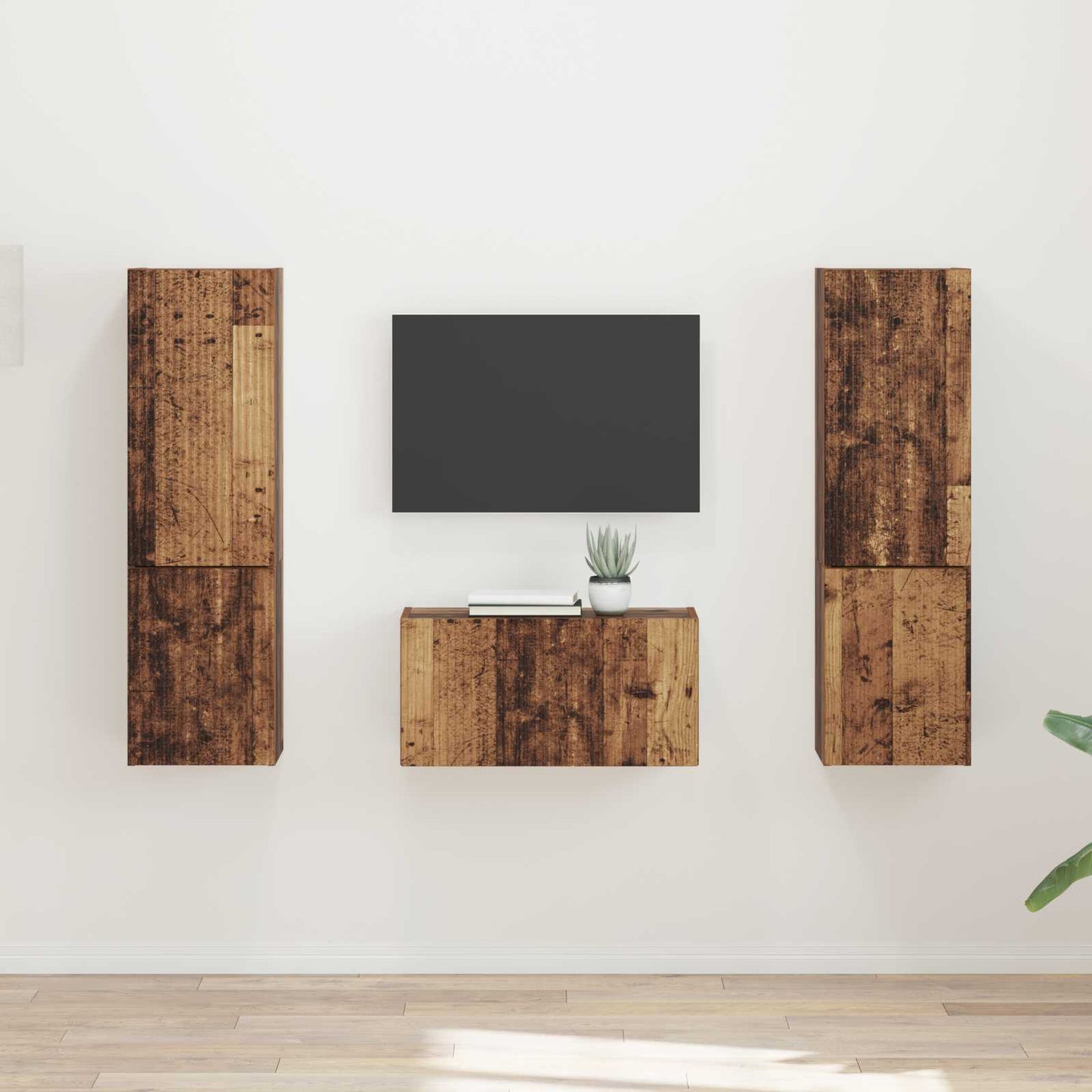 Tv-meubelset 5 pcs Oud Hout Bewerkt hout is nu te koop bij PeponiXL, paradijselijk wonen!