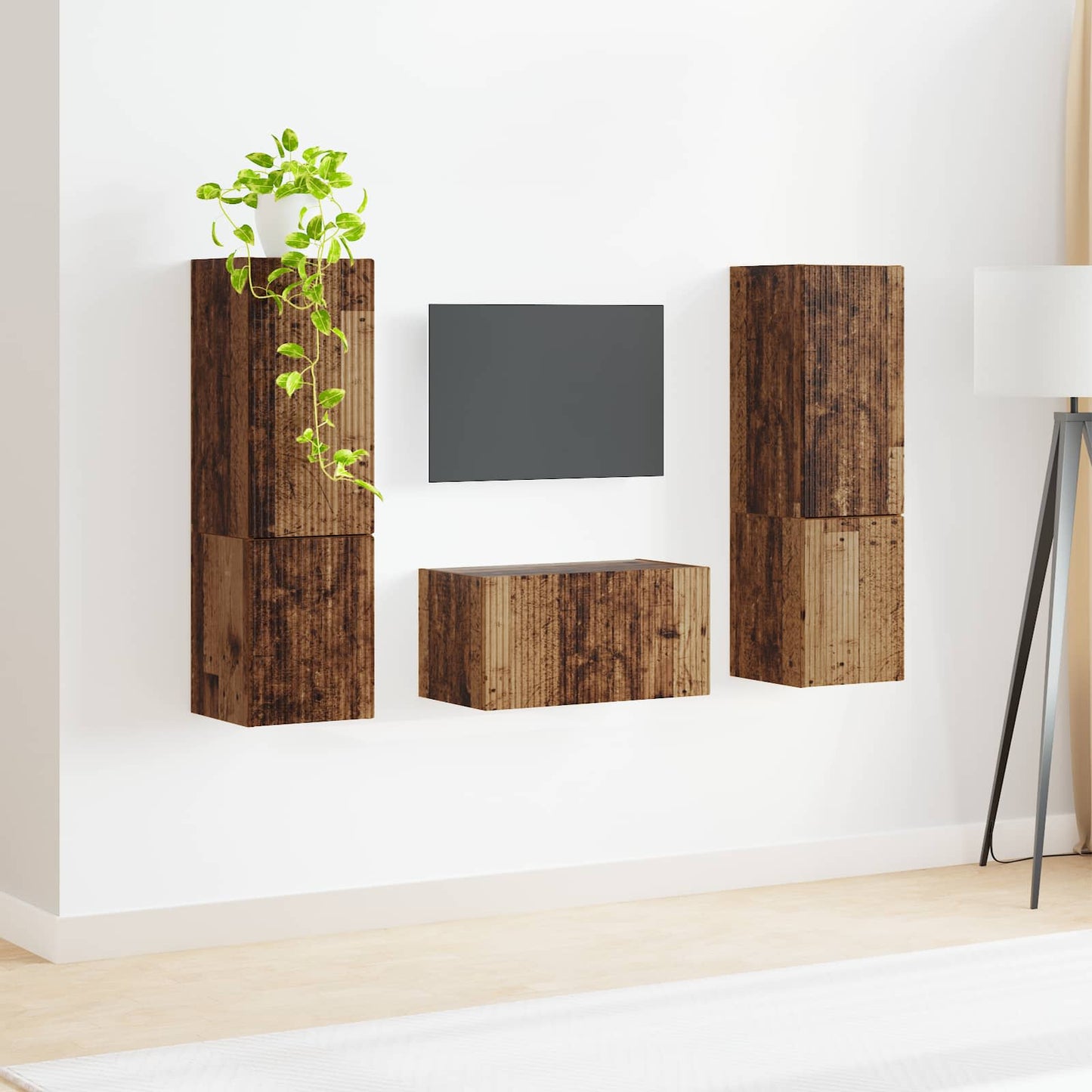 Tv-meubelset 5 pcs Oud Hout Bewerkt hout is nu te koop bij PeponiXL, paradijselijk wonen!
