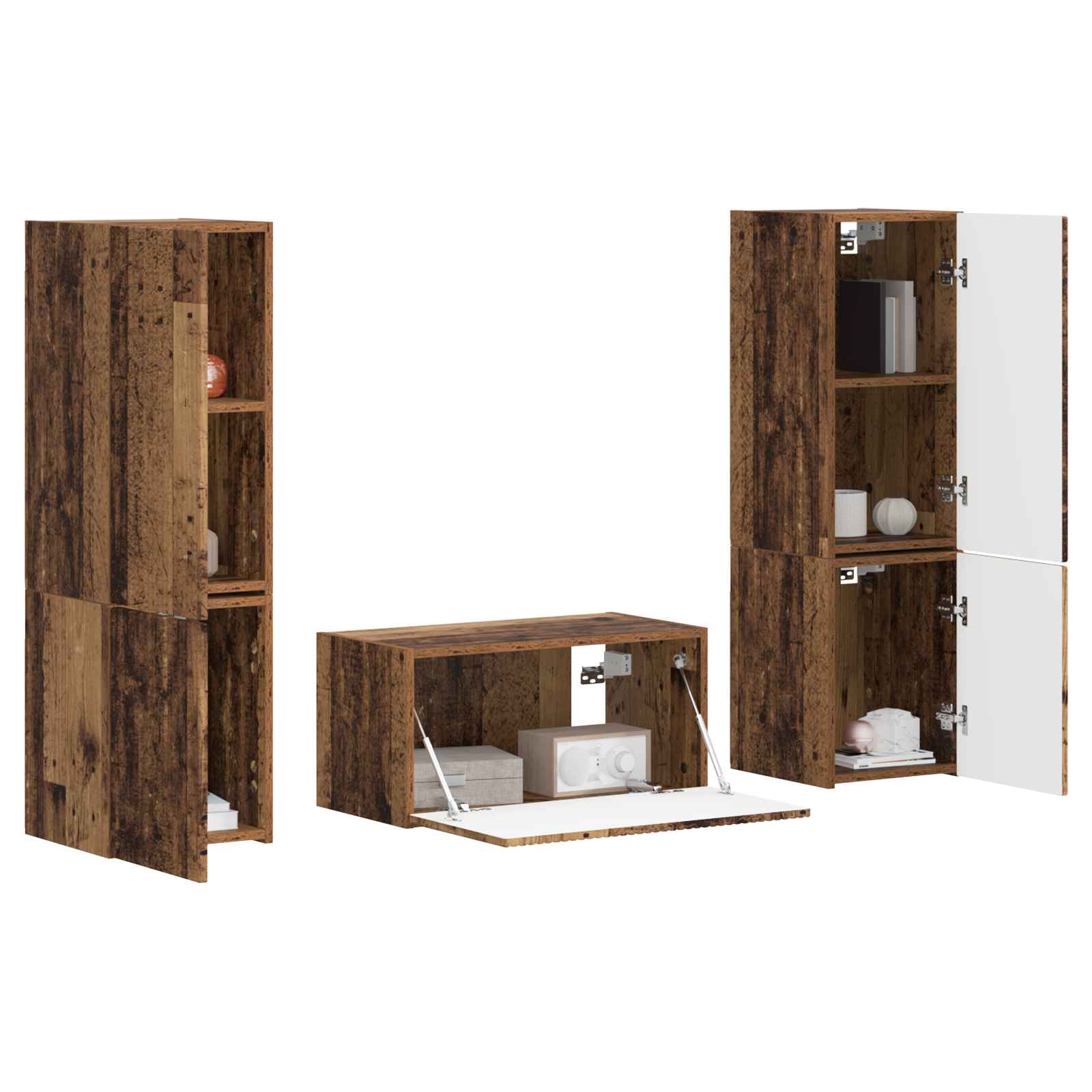 Tv-meubelset 5 pcs Oud Hout Bewerkt hout is nu te koop bij PeponiXL, paradijselijk wonen!