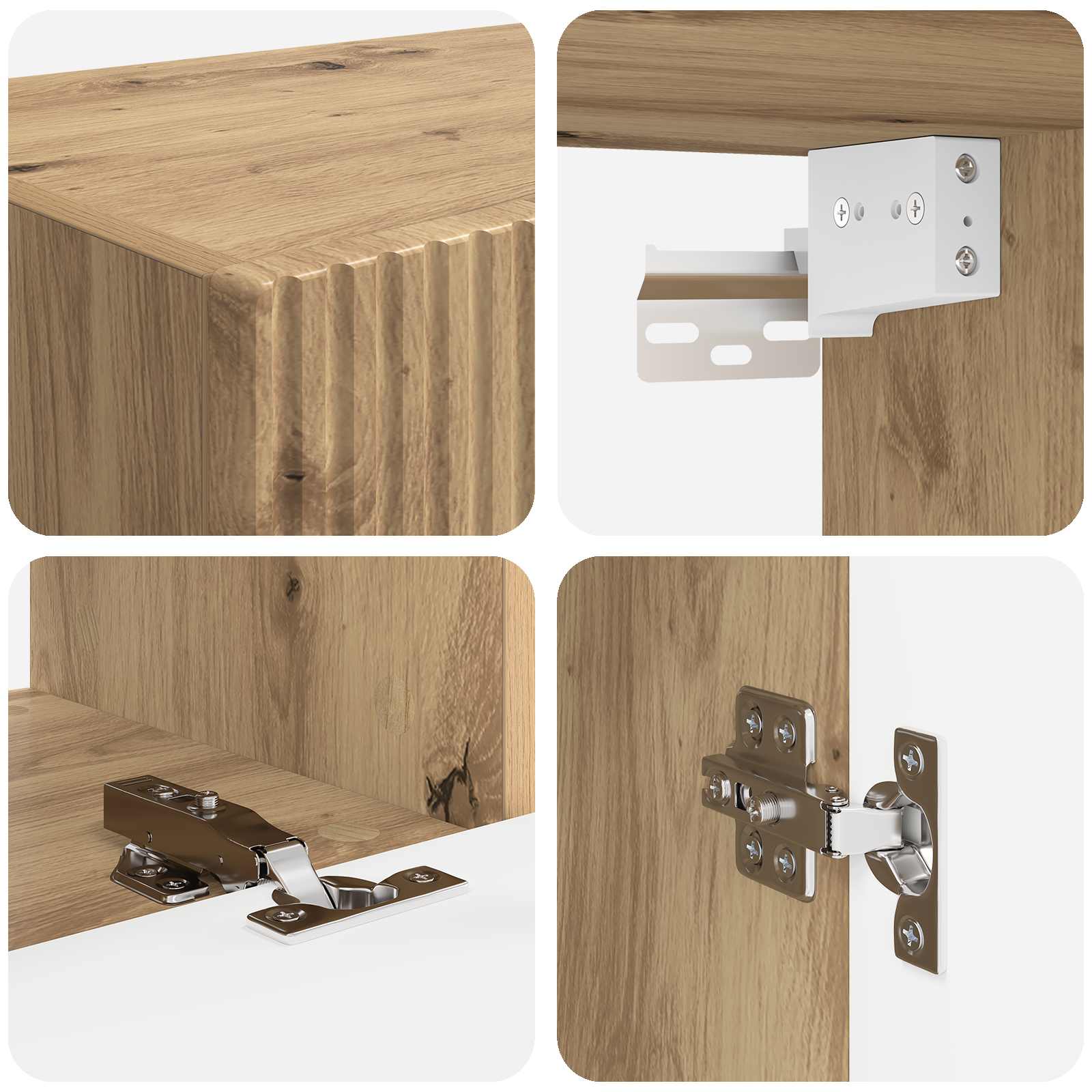 Tv-meubelset 5 pcs Artisan Eiken Bewerkt hout is nu te koop bij PeponiXL, paradijselijk wonen!